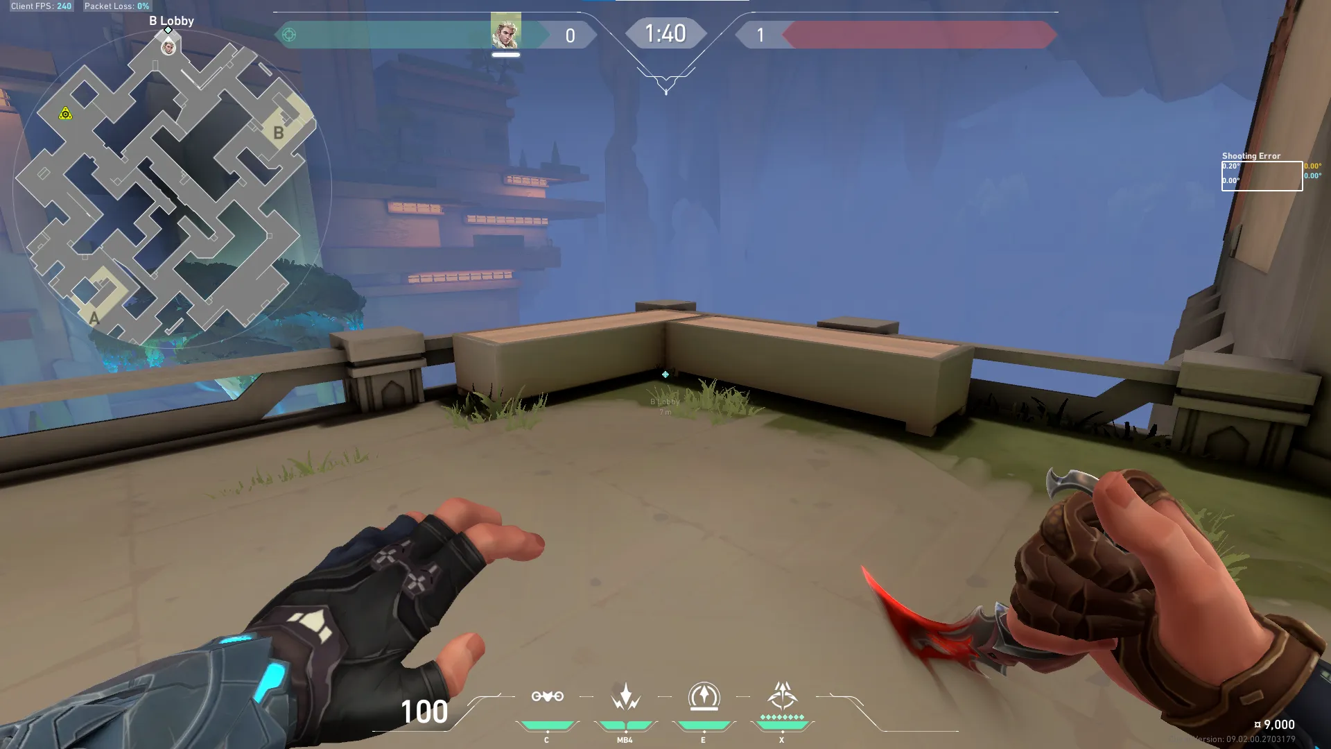 Sova Dart From B Lobby to B Site — Sova lineup on Abyss
