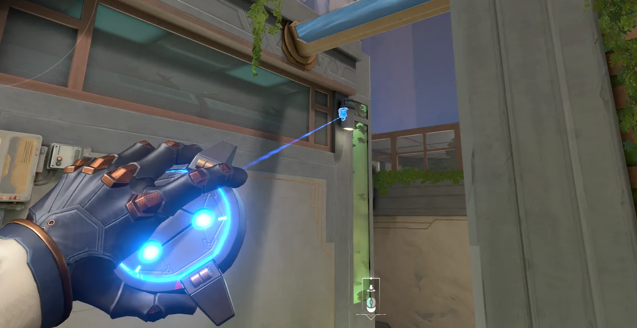 Cypher Spycam on Abyss Defense Site B — step 2 of 3: Aim — line up the shot