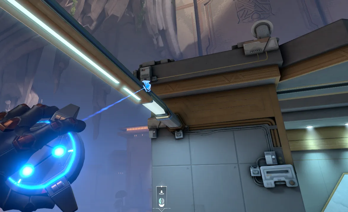 Cypher Spycam on Abyss Defense Site A — step 2 of 3: Aim — line up the shot