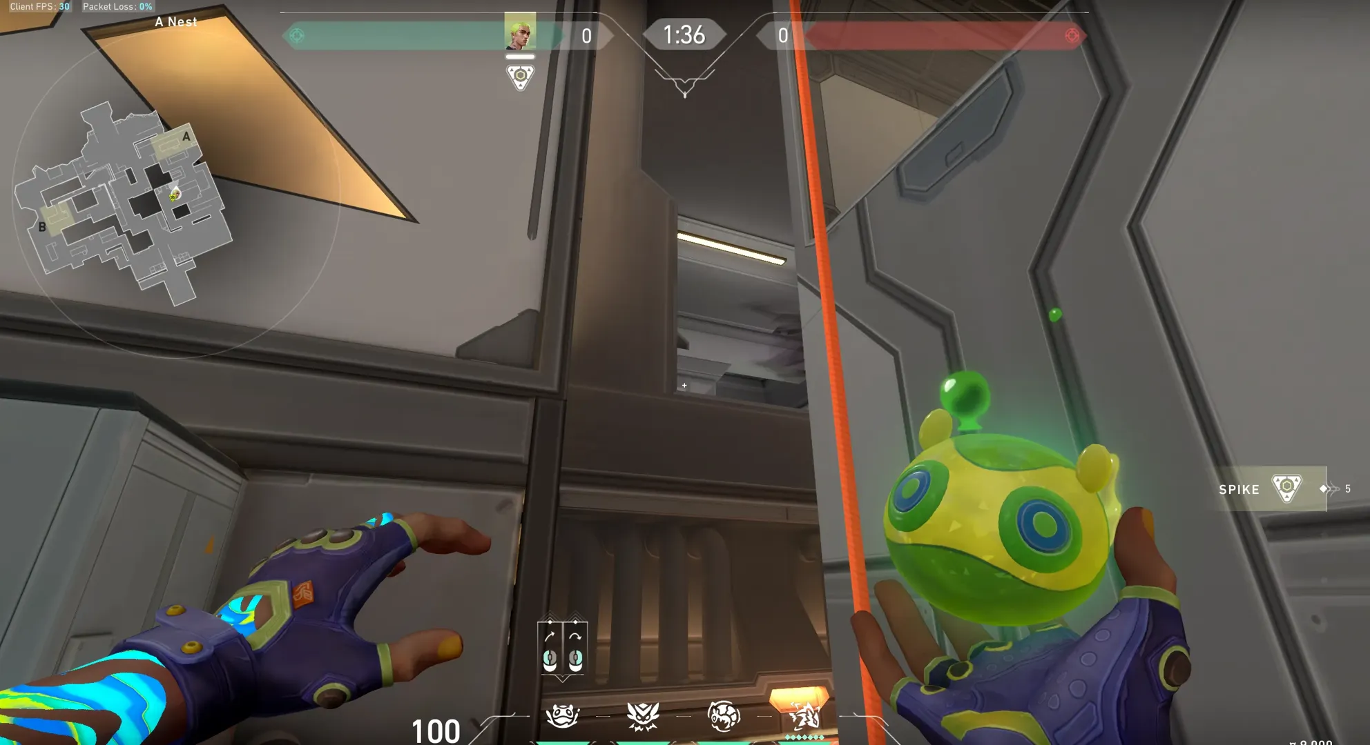 Gekko Mosh Pit on Icebox Attack Site A — step 2 of 3: Aim — line up the shot