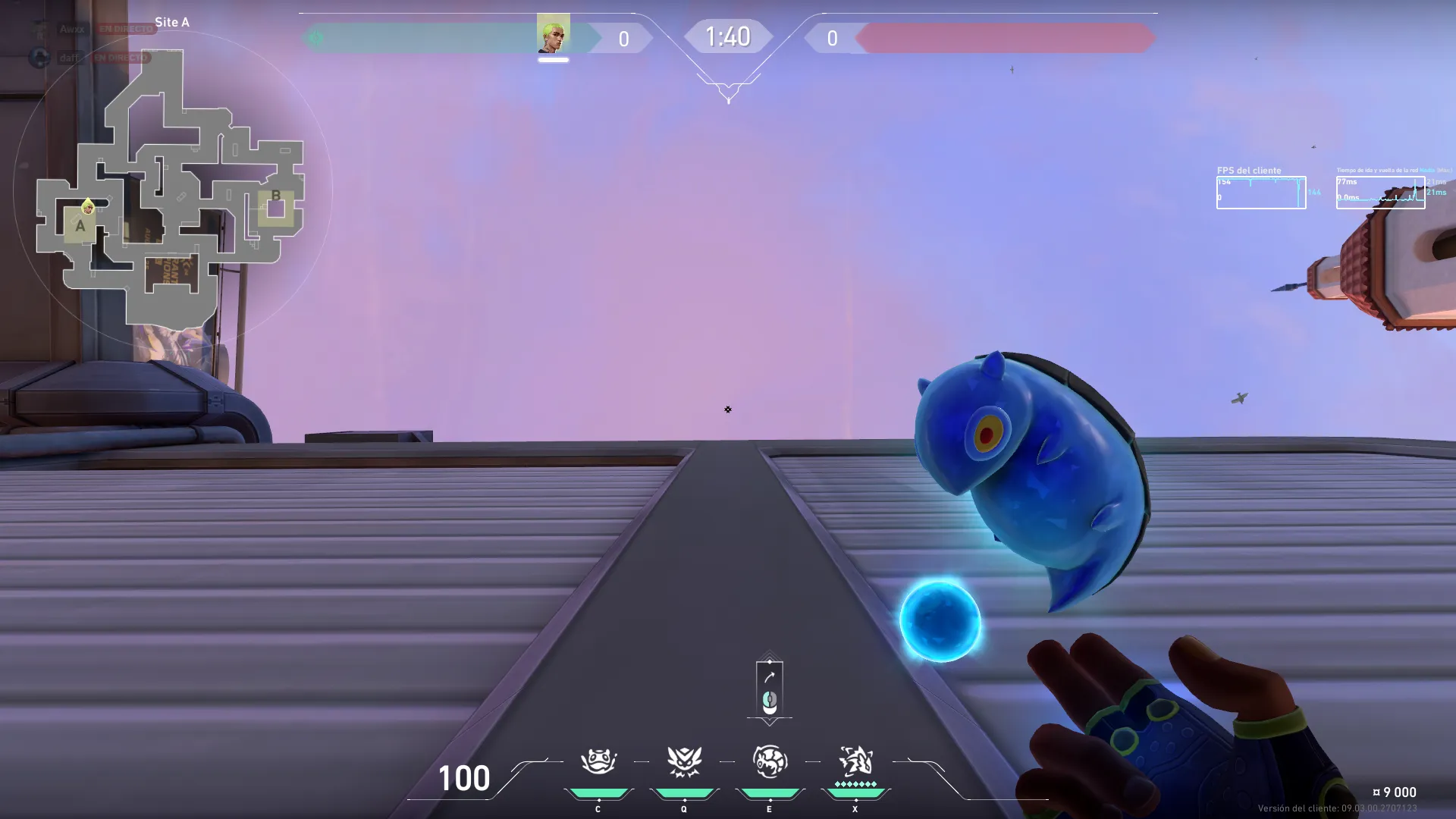 Gekko Dizzy on Sunset Defense Site A — step 2 of 4: Aim — line up the shot