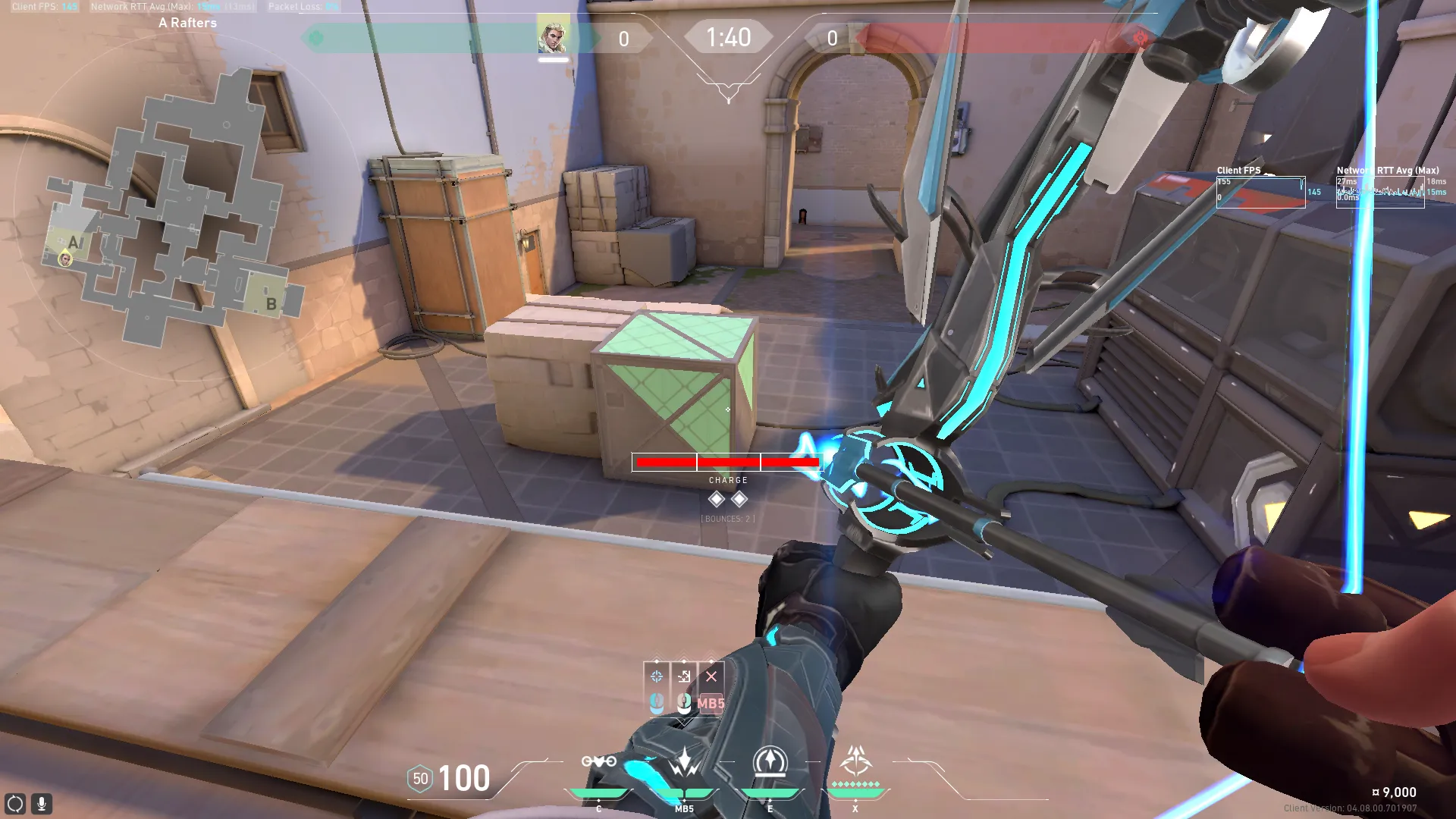 Sova Shock Bolt on Ascent Defense Site A — step 2 of 3: Aim — line up the shot