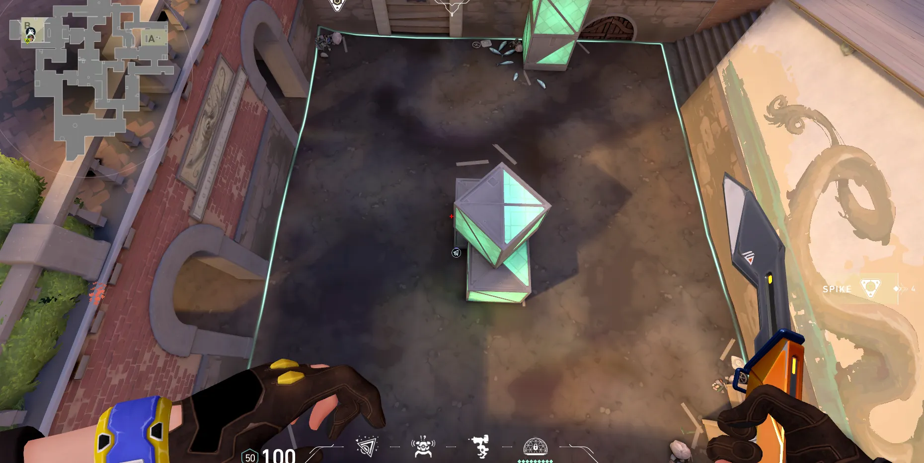 Killjoy Nanoswarm on Ascent Attack Site B — step 3 of 4: Aim — line up the shot