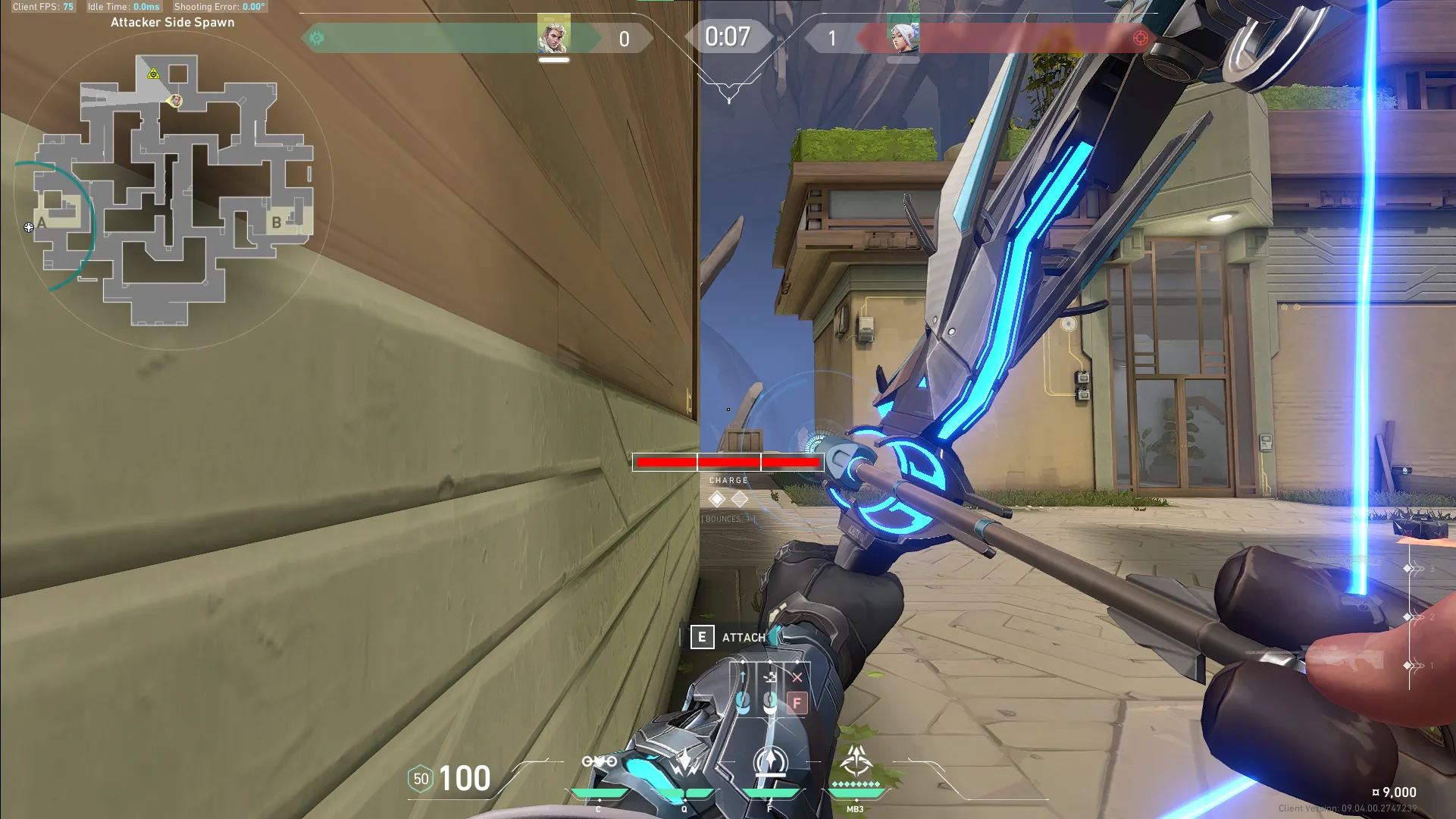 Sova Recon Bolt on Abyss Attack Site A — step 4 of 5: Aim — line up the shot