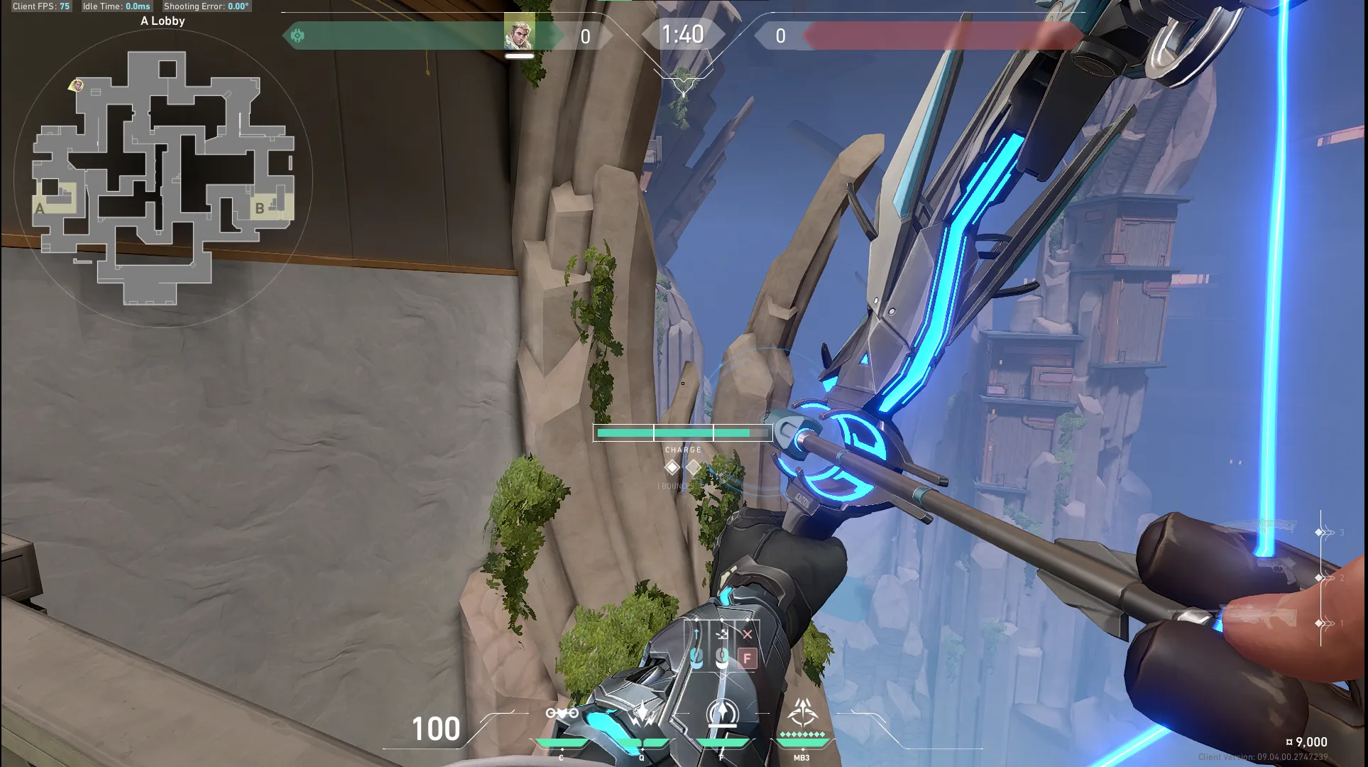 Sova Recon Bolt on Abyss Attack Site A — step 4 of 5: Aim — line up the shot