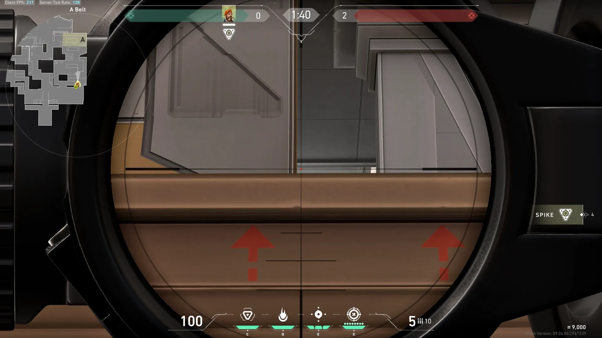 Brimstone Incendiary on Icebox Attack Site A — step 2 of 4: Aim — line up the shot