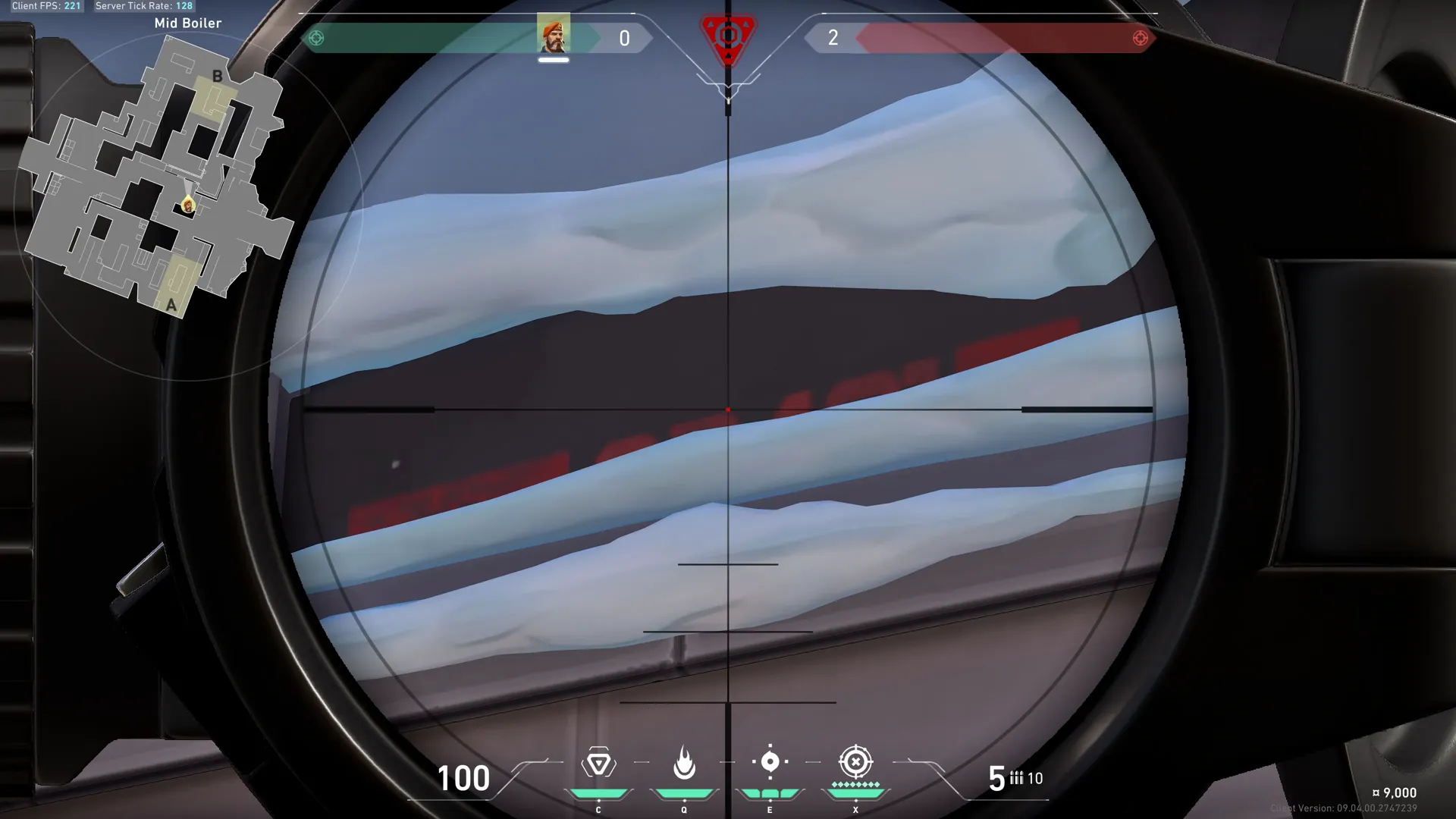 Brimstone Incendiary on Icebox Attack Site B — step 2 of 4: Aim — line up the shot