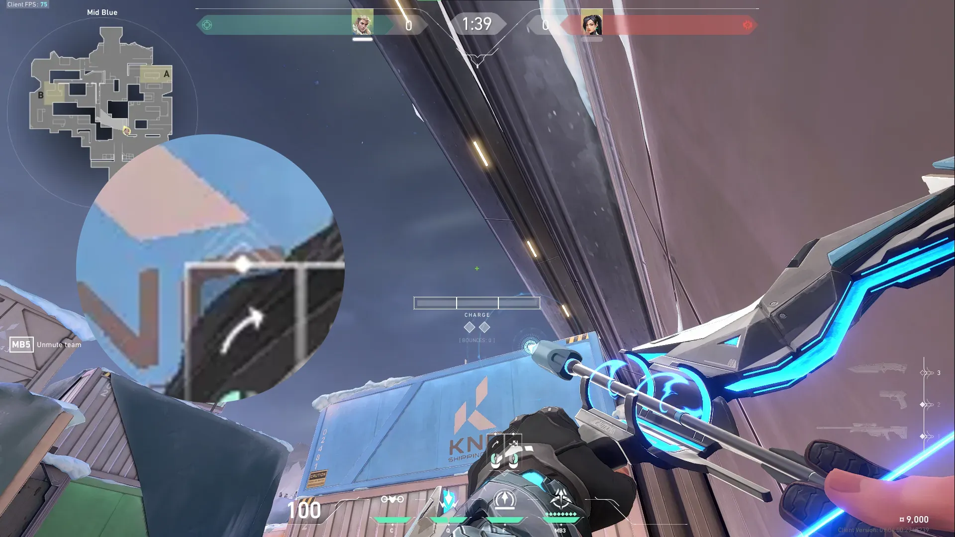 Sova Recon Bolt on Icebox Defense Mid — step 2 of 4: Aim — line up the shot