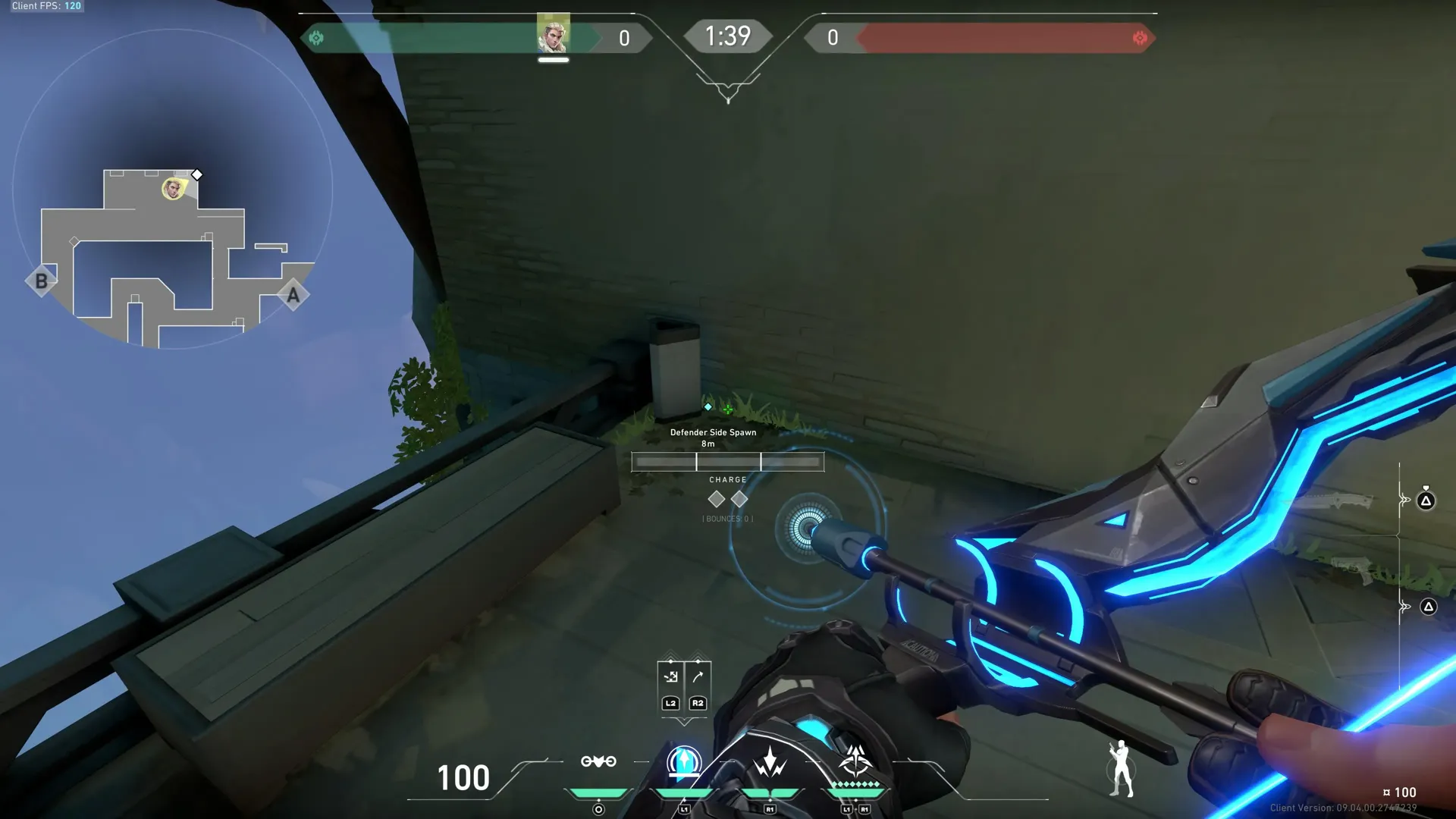 Defender Side Spawn to B Site, Good for Retakes — Sova lineup on Abyss