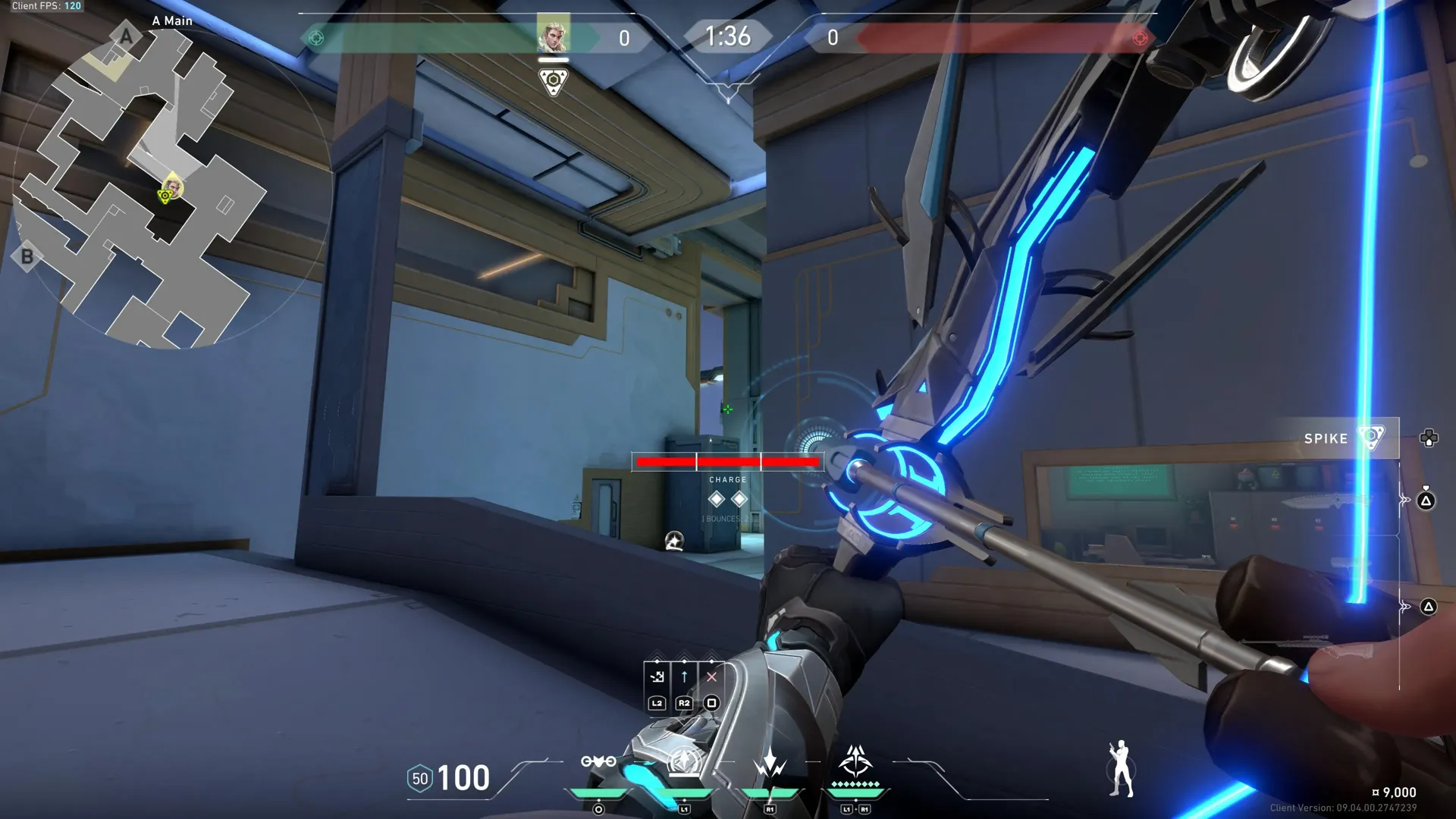 Sova Recon Bolt on Abyss Attack Site A — step 3 of 4: Aim — line up the shot