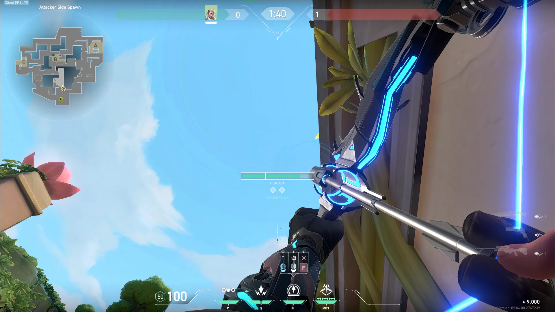 Sova Recon Bolt on Lotus Attack Site B — step 4 of 5: Aim — line up the shot