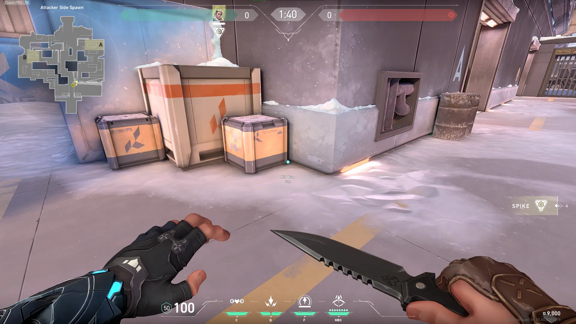 Sova Attacking Mid Recon Dart — Sova lineup on Icebox