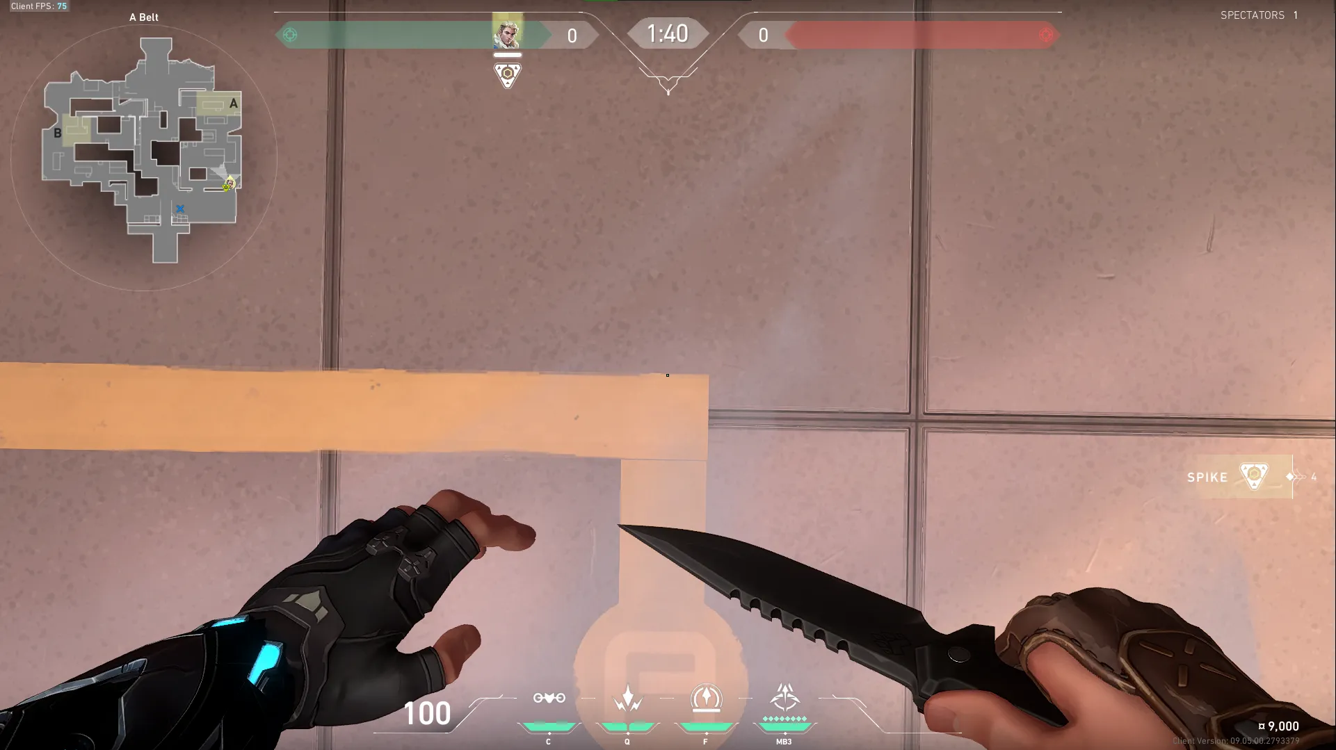 Sova Shock Bolt on Icebox Attack Site A — step 2 of 5: Aim — line up the shot