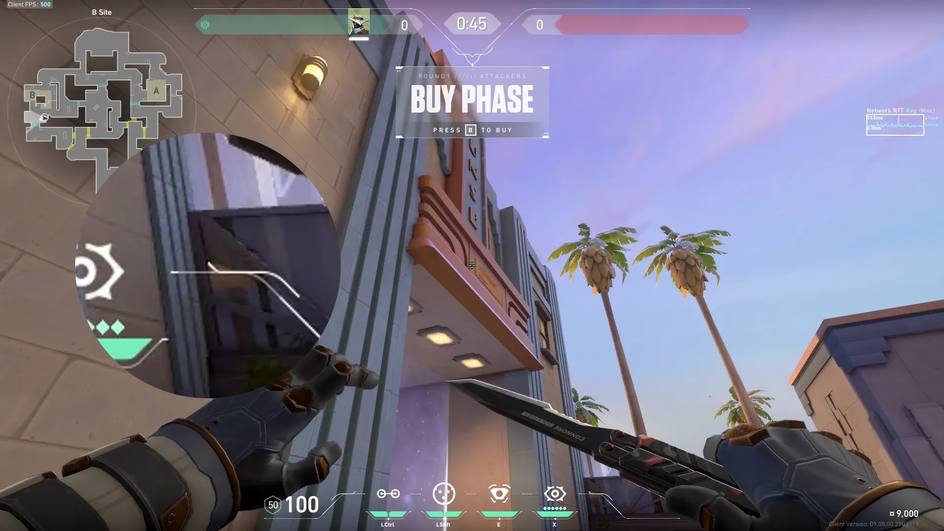 Cypher Cyber Cage on Sunset Defense Site B — step 2 of 3: Aim — line up the shot