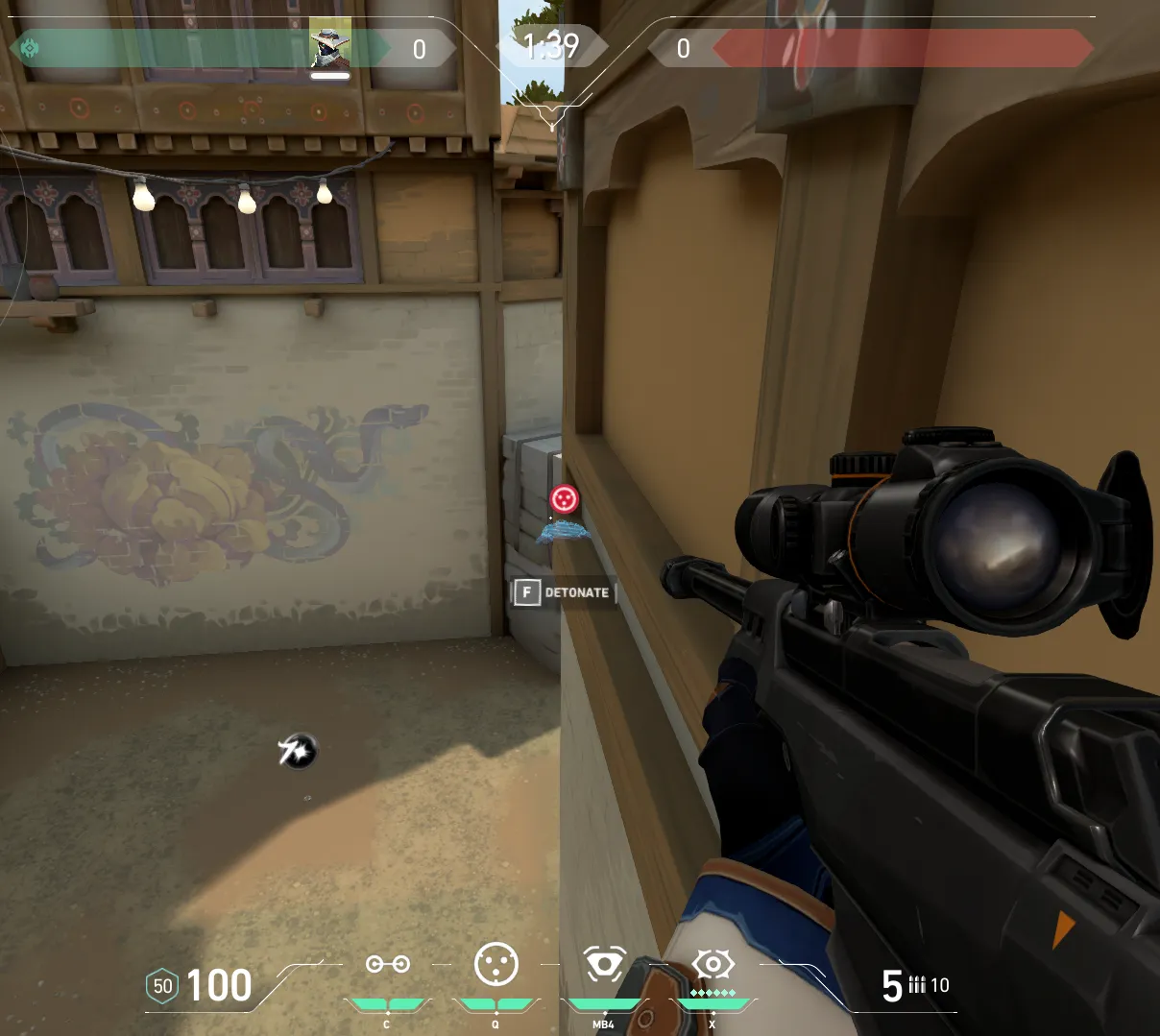 Cypher Cyber Cage on Haven Defense Site A — step 3 of 5: Aim — line up the shot