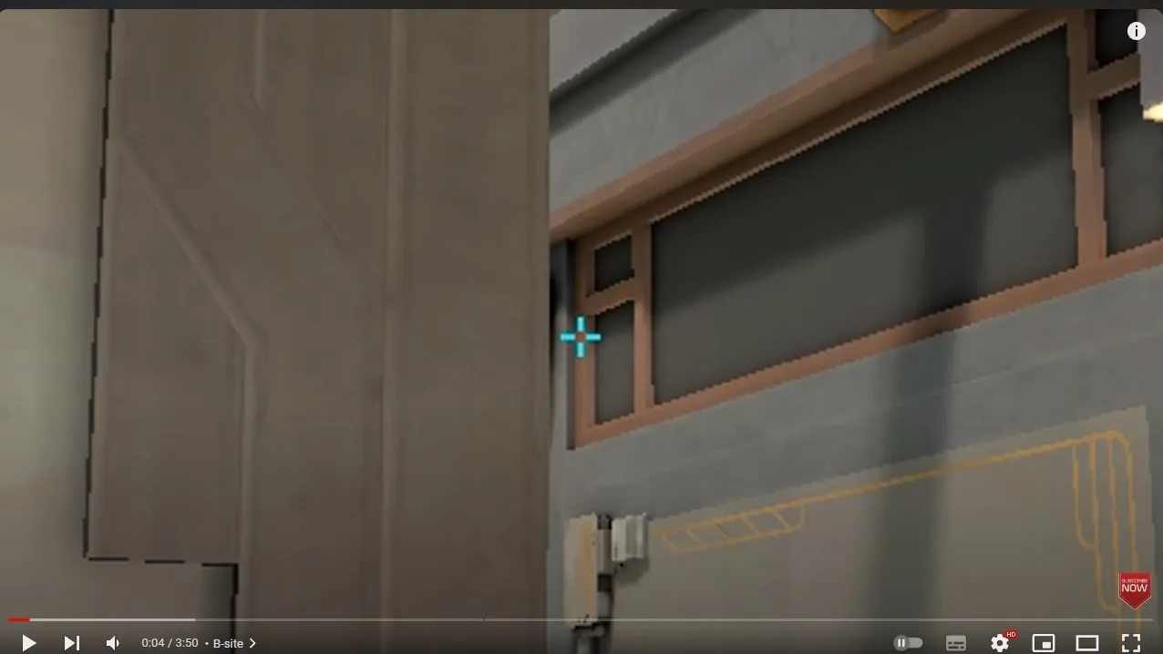 Brimstone Incendiary on Abyss Attack Site B — step 2 of 3: Aim — line up the shot
