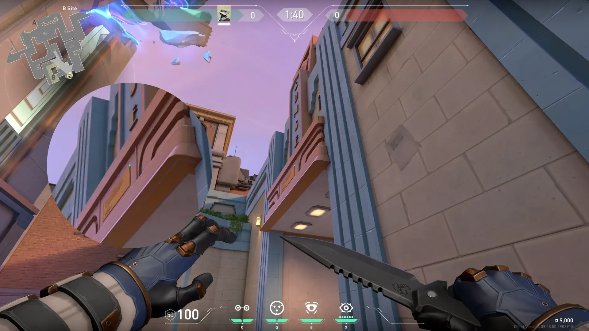 Cypher Cyber Cage on Sunset Defense Site B — step 3 of 4: Aim — line up the shot