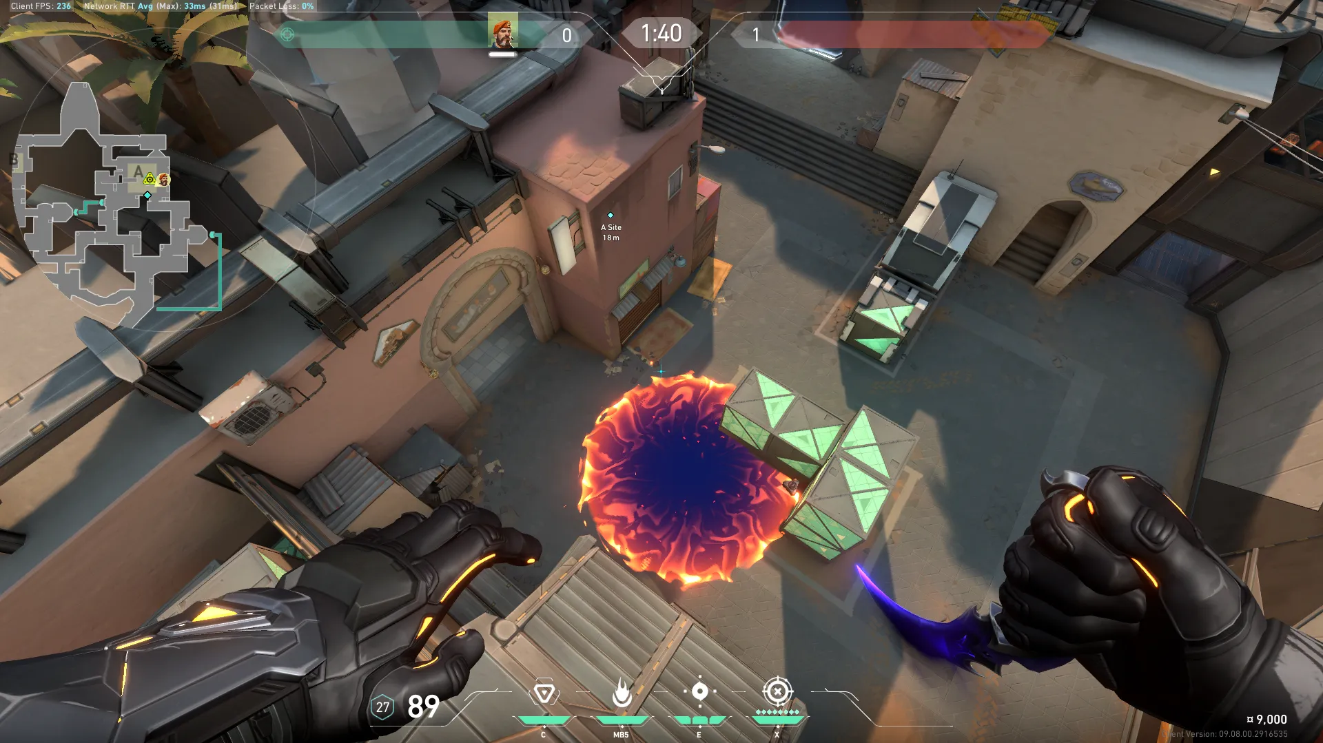 Brimstone Incendiary on Bind Defense Site A — step 4 of 4: Result