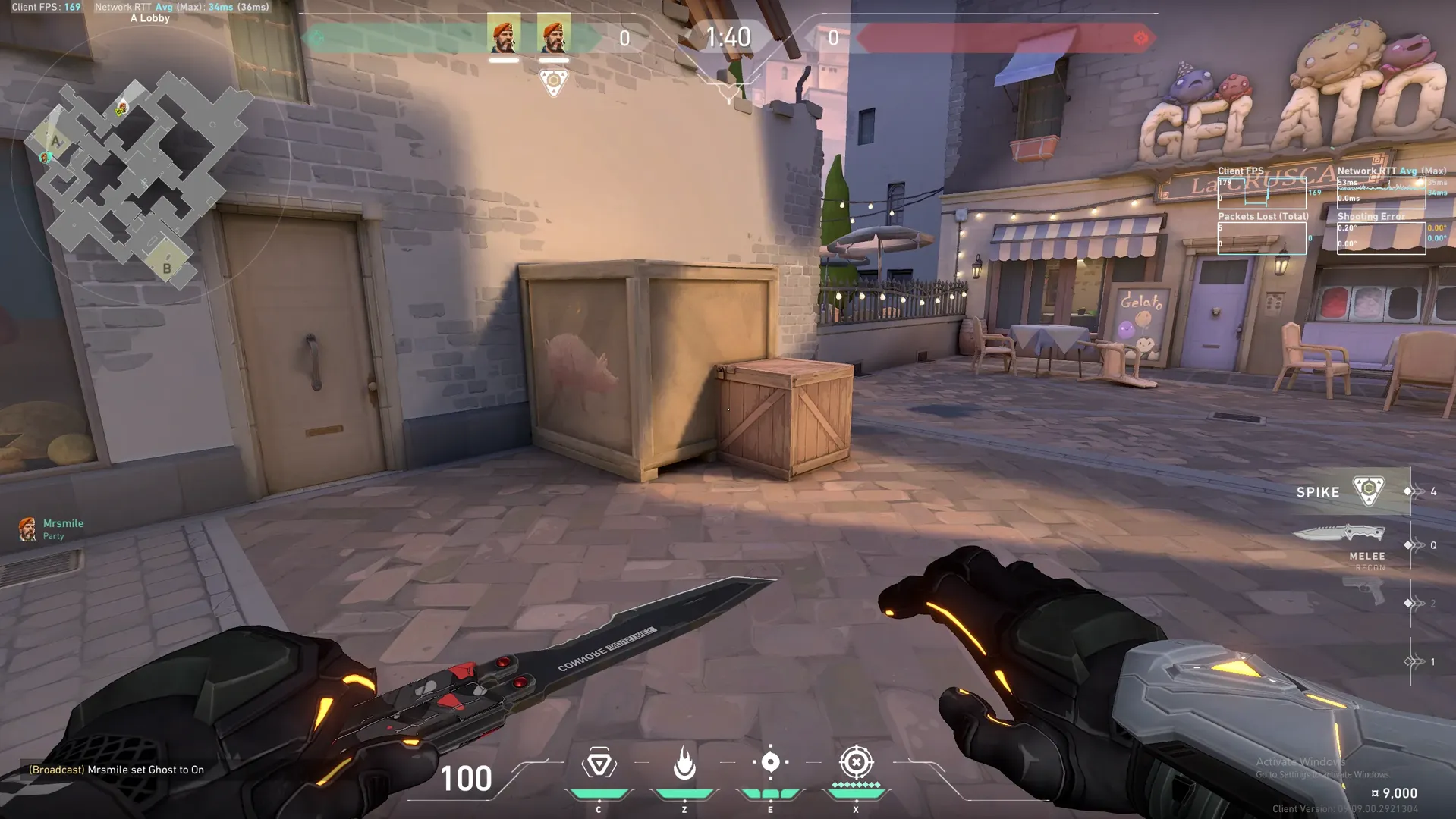 A Lobby to A Default Generator Molly — Brimstone lineup on Ascent