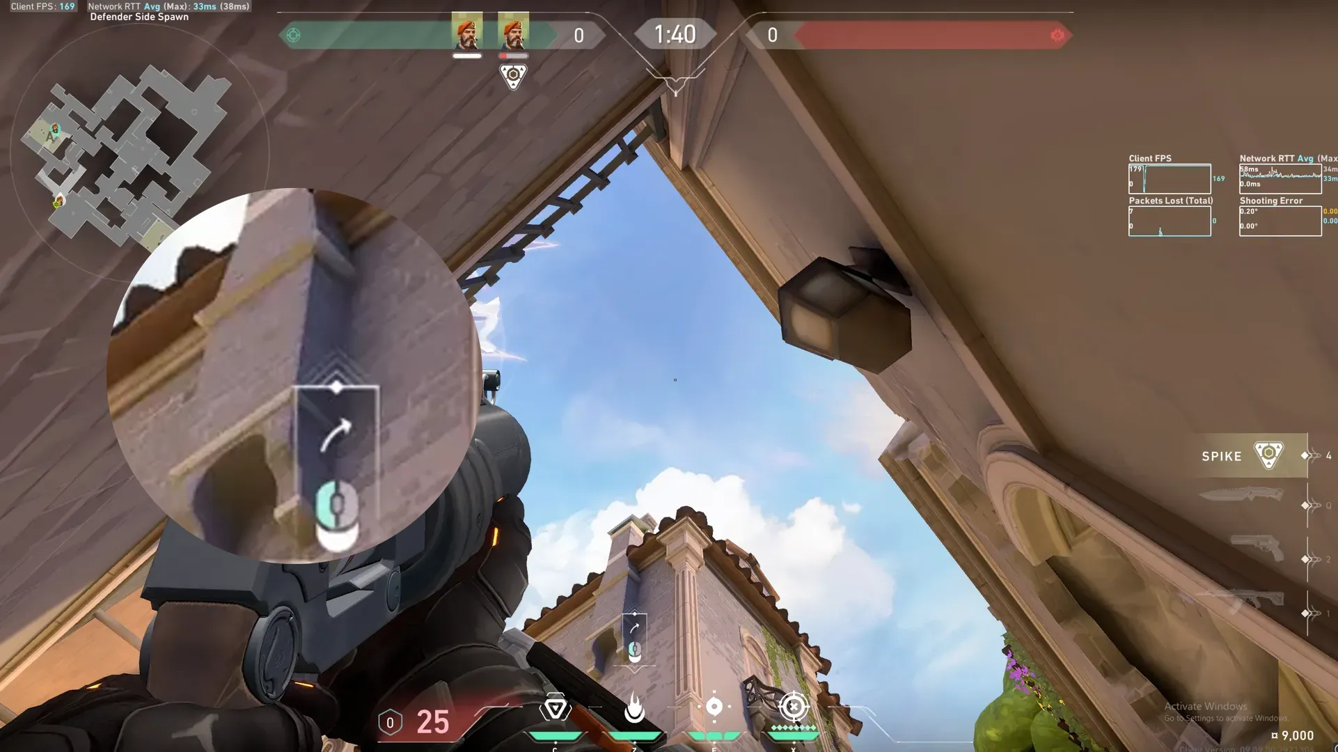 Brimstone Incendiary on Ascent Defense Site A — step 2 of 3: Aim — line up the shot