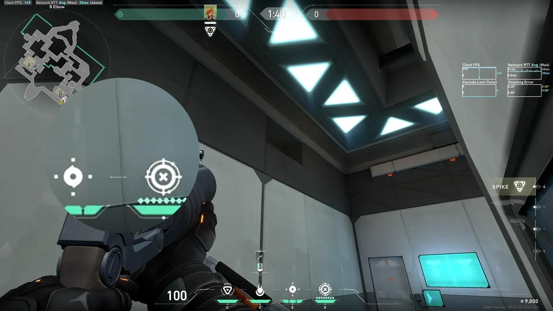 Brimstone Incendiary on Bind Defense Site B — step 2 of 3: Aim — line up the shot