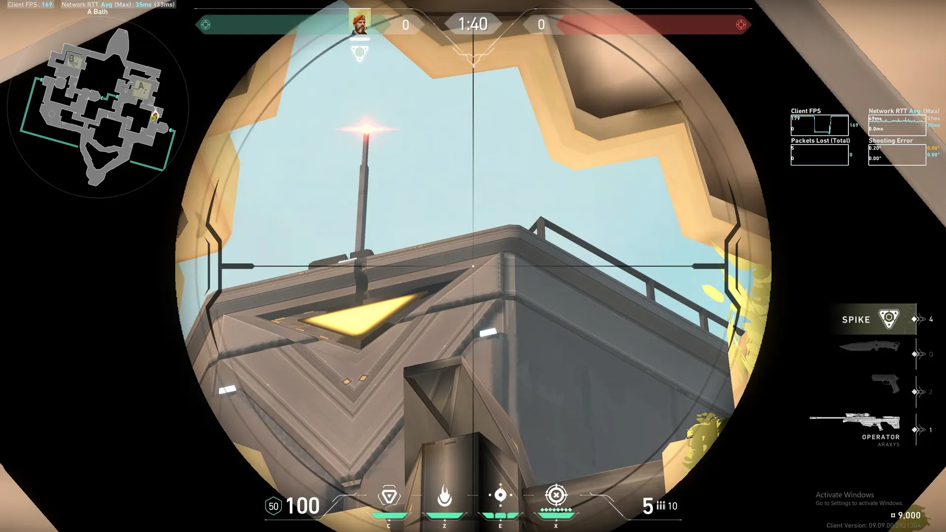 Brimstone Incendiary on Bind Attack Site A — step 2 of 4: Aim — line up the shot