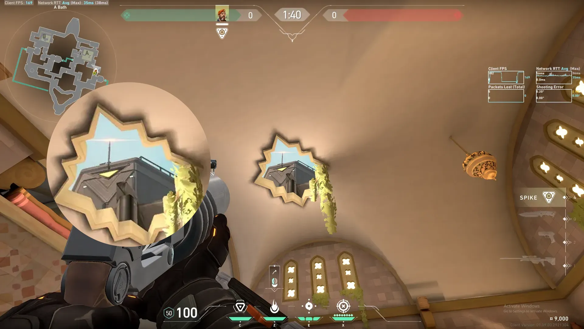 Brimstone Incendiary on Bind Attack Site A — step 3 of 4: Aim — line up the shot