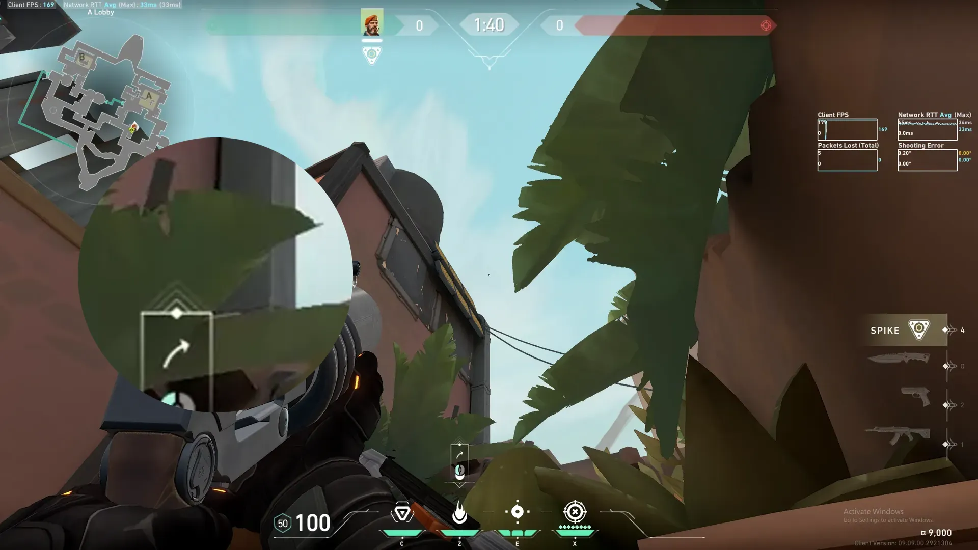 Brimstone Incendiary on Bind Attack Site A — step 2 of 3: Aim — line up the shot