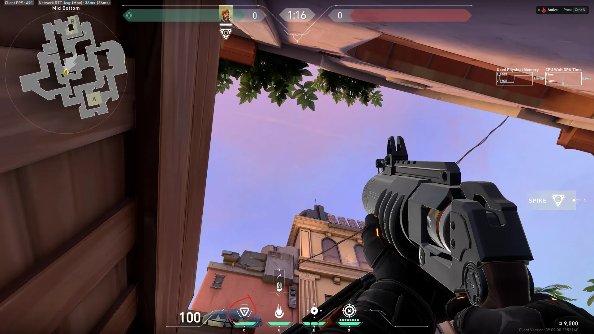 Brimstone Incendiary on Sunset Attack Site B — step 2 of 3: Aim — line up the shot