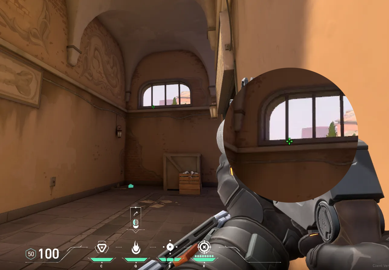 Brimstone Incendiary on Ascent Attack Site B — step 2 of 3: Aim — line up the shot