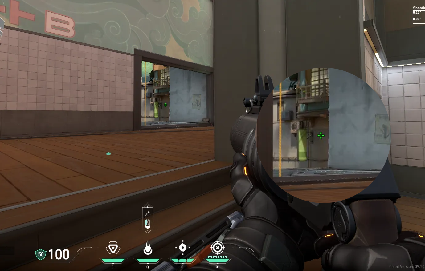 Brimstone Incendiary on Split Defense Site B — step 2 of 3: Aim — line up the shot