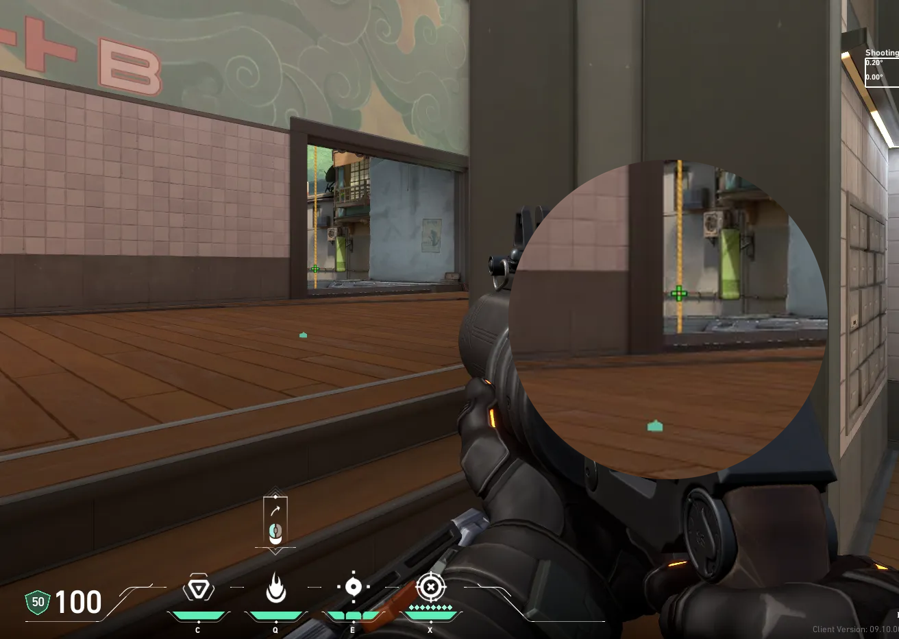 Brimstone Incendiary on Split Defense Site B — step 2 of 3: Aim — line up the shot