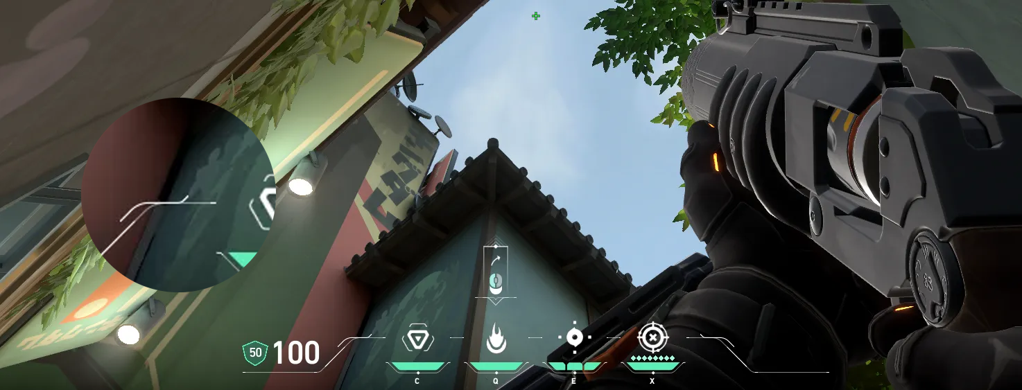 Brimstone Incendiary on Split Defense Site B — step 2 of 3: Aim — line up the shot