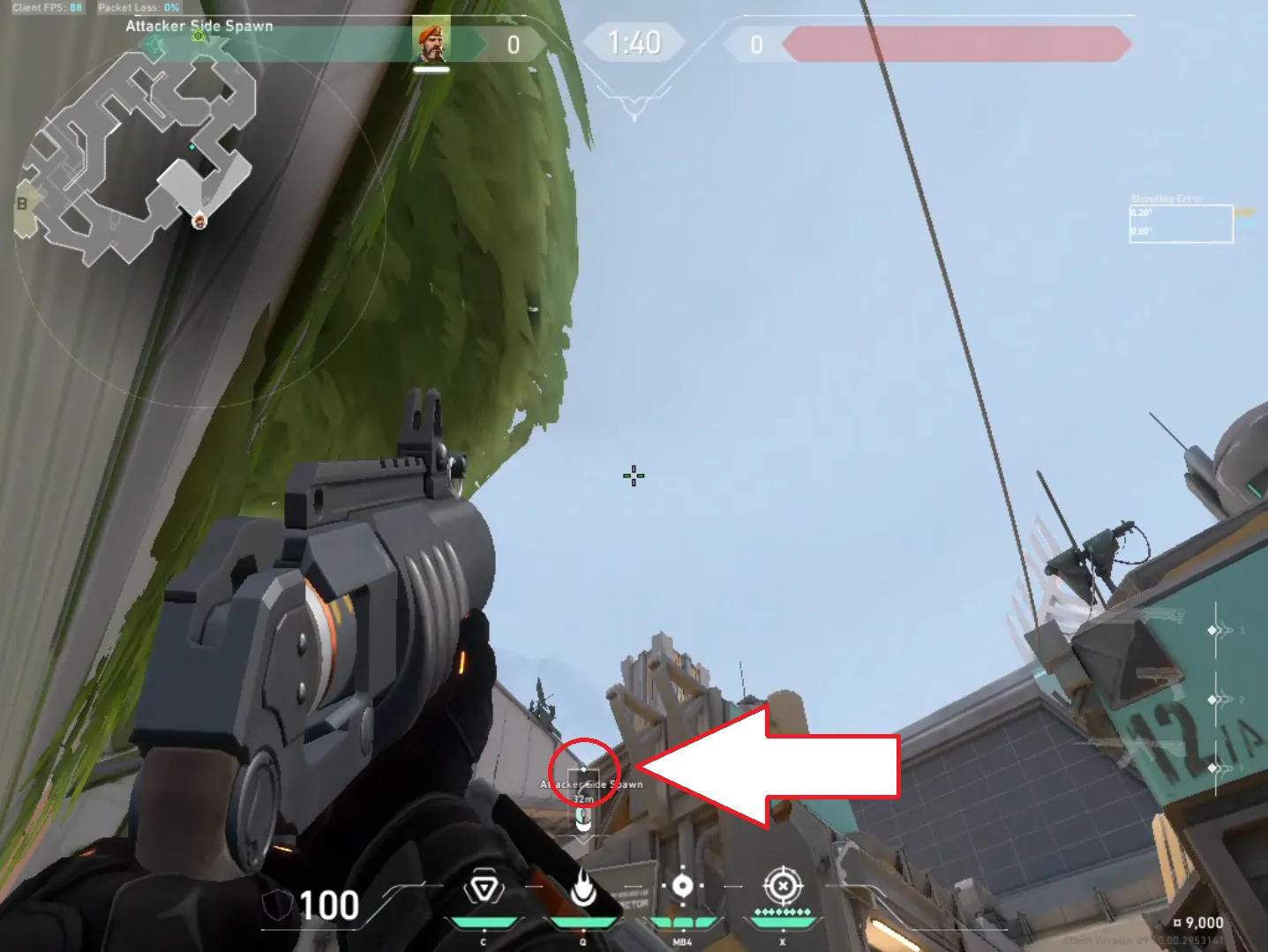 Brimstone Incendiary on Fracture Attack Site A — step 4 of 5: Aim — line up the shot