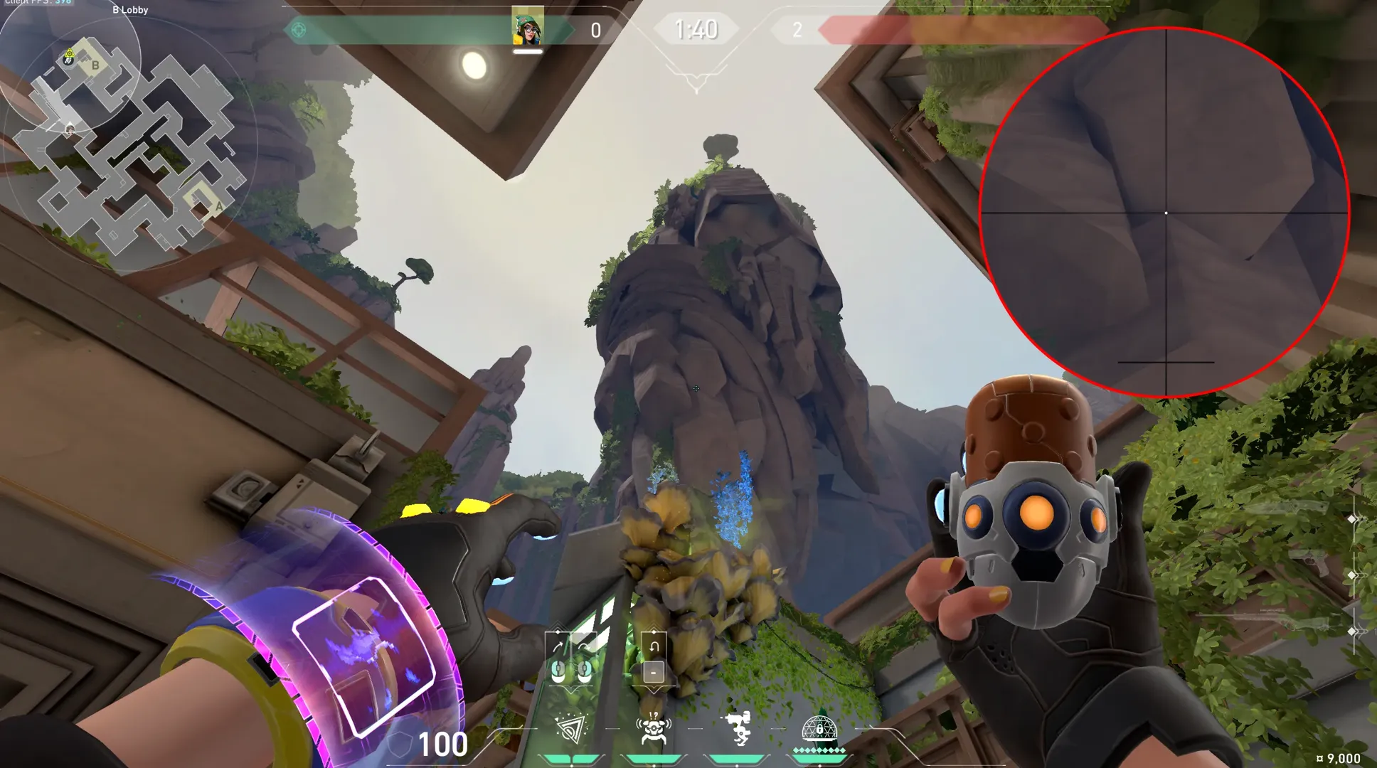 Killjoy Nanoswarm on Abyss Attack Site B — step 2 of 3: Aim — line up the shot