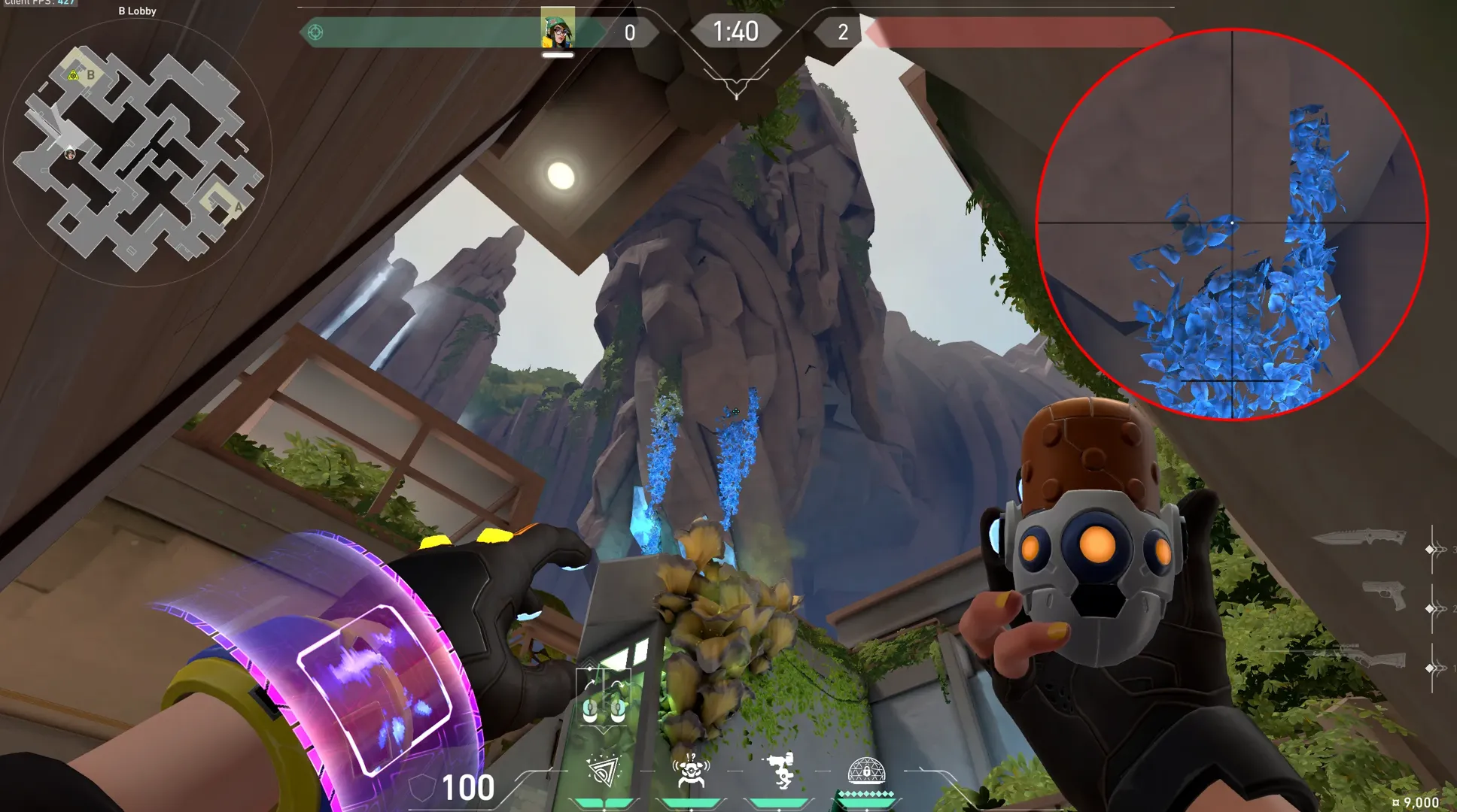 Killjoy Nanoswarm on Abyss Attack Site B — step 2 of 3: Aim — line up the shot