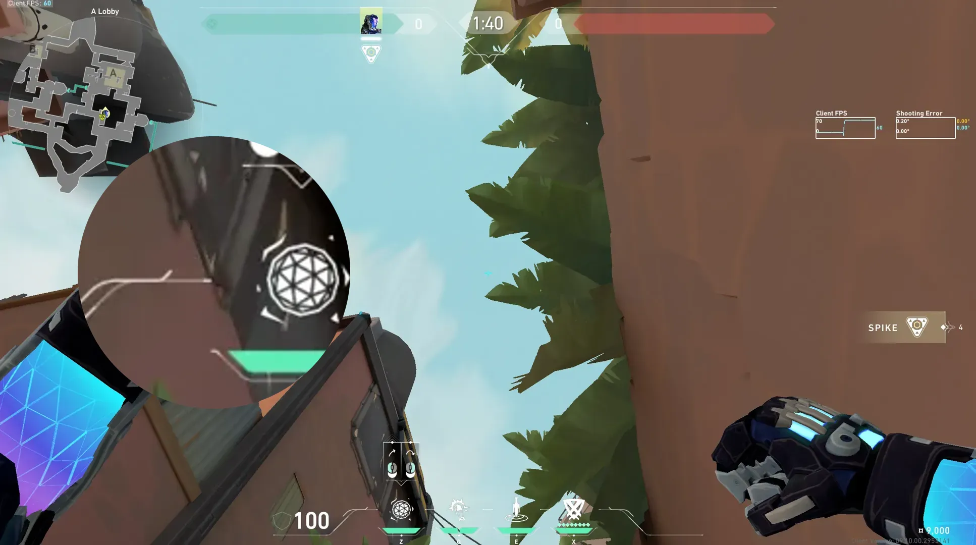 KAY/O Frag_Ment on Bind Attack Site A — step 3 of 4: Aim — line up the shot
