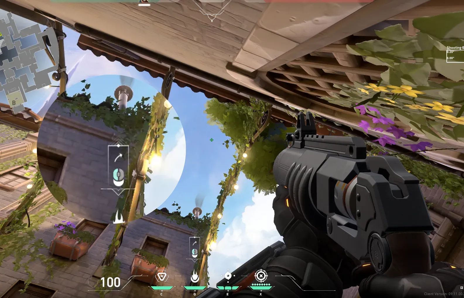 Brimstone Incendiary on Ascent Defense Site A — step 2 of 3: Aim — line up the shot