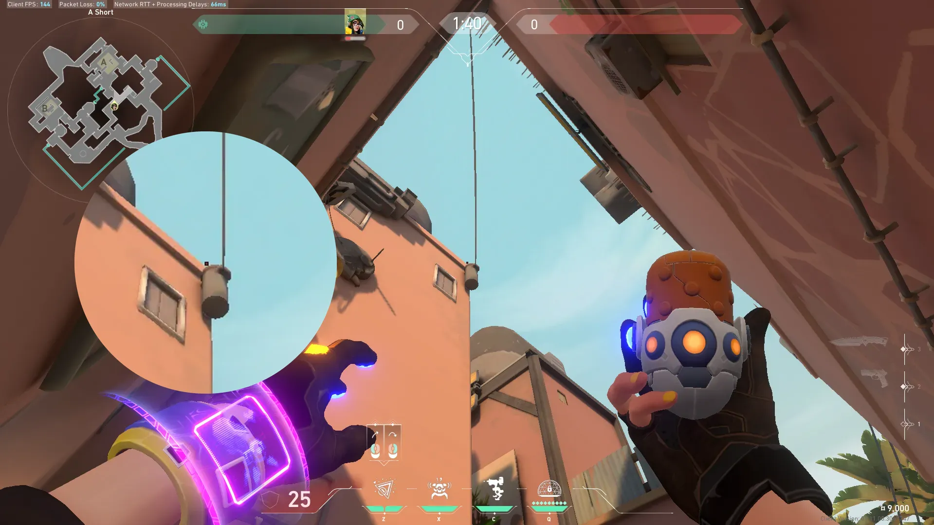 Killjoy Nanoswarm on Bind Attack Site A — step 2 of 3: Aim — line up the shot