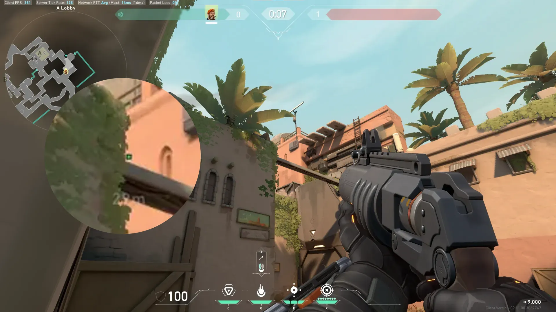 Brimstone Incendiary on Bind Defense Site A — step 3 of 4: Aim — line up the shot