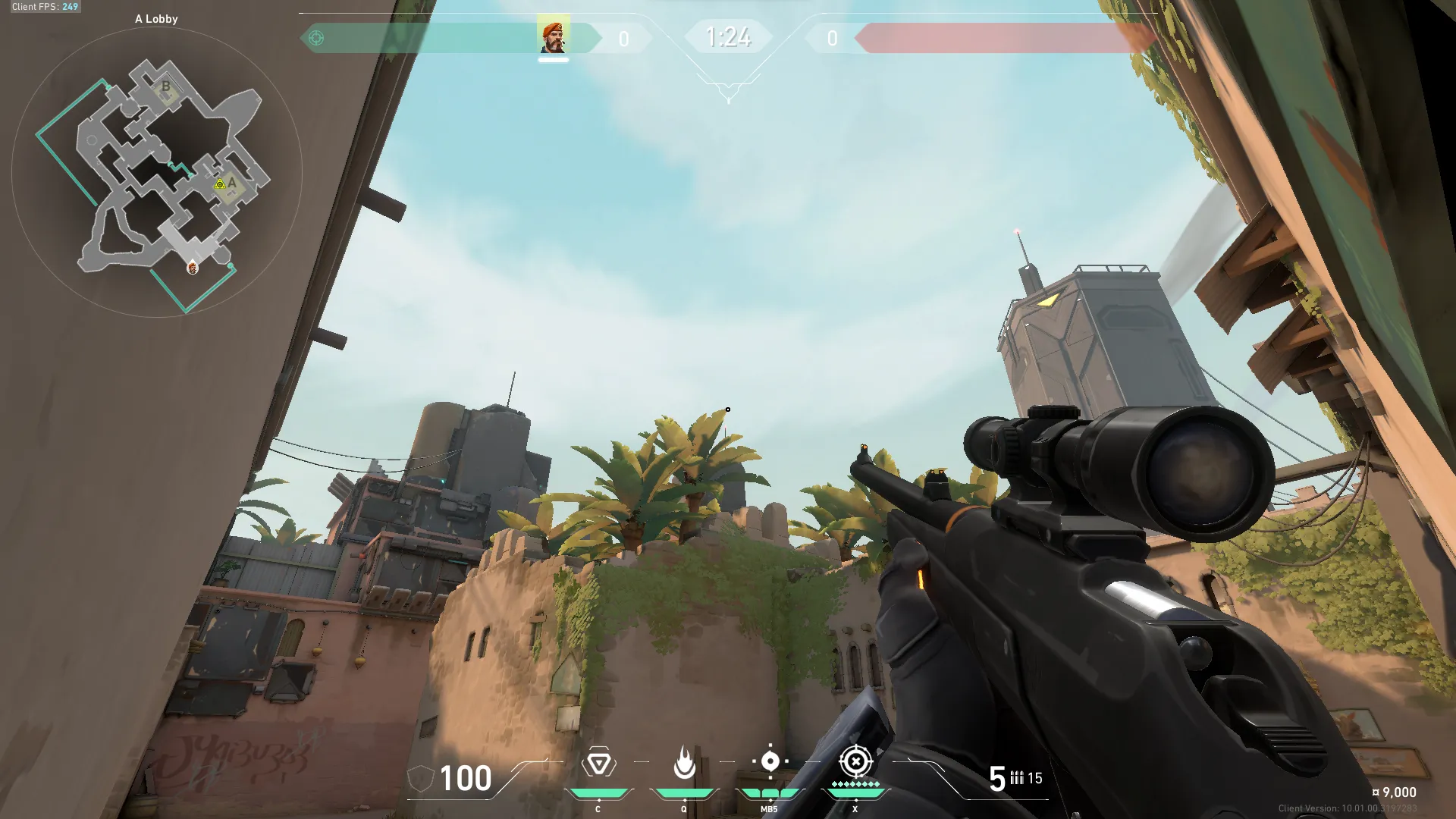 Brimstone Incendiary on Bind Attack Site A — step 2 of 5: Aim — line up the shot