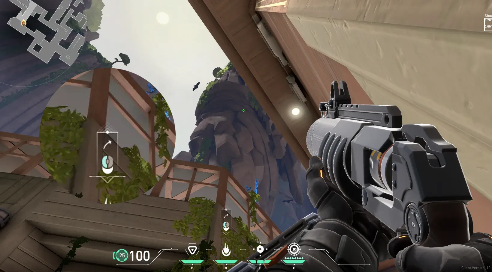 Brimstone Incendiary on Abyss Attack Site B — step 2 of 3: Aim — line up the shot