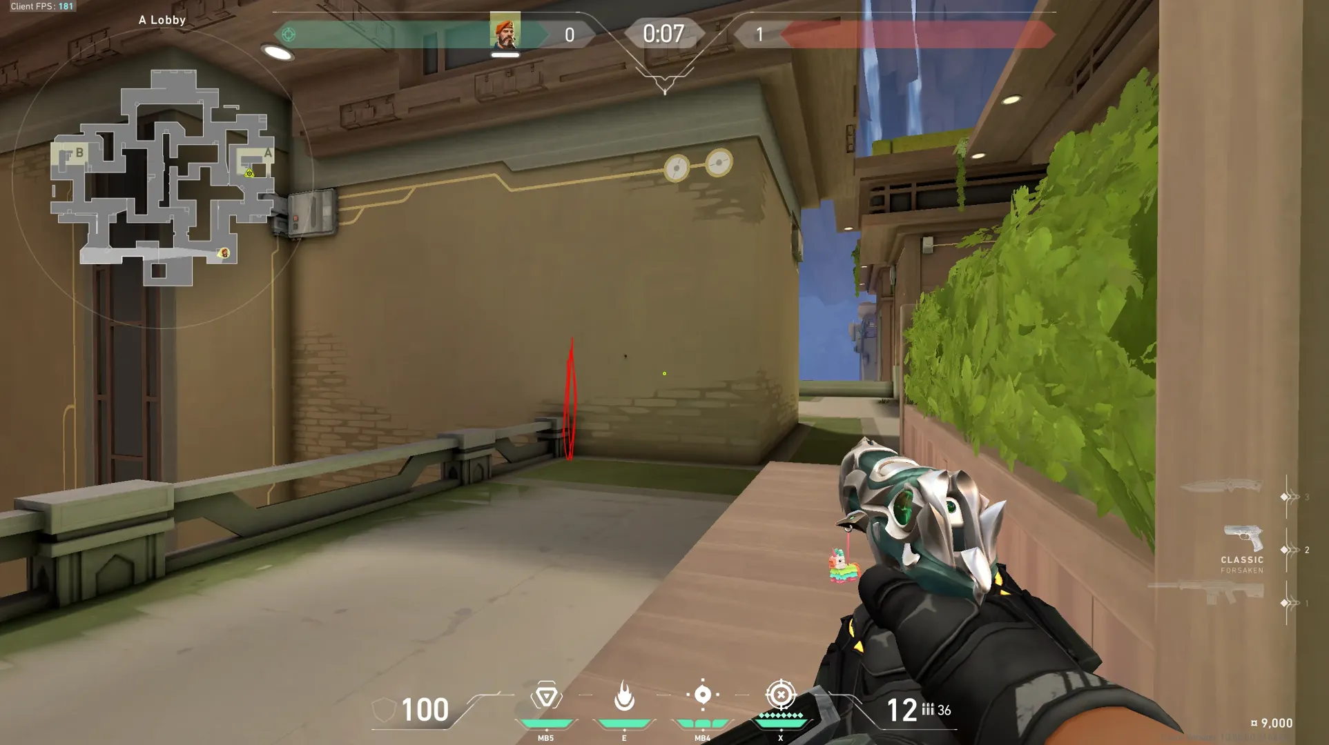 Brimstone Incendiary on Abyss Attack Site A — step 2 of 3: Aim — line up the shot
