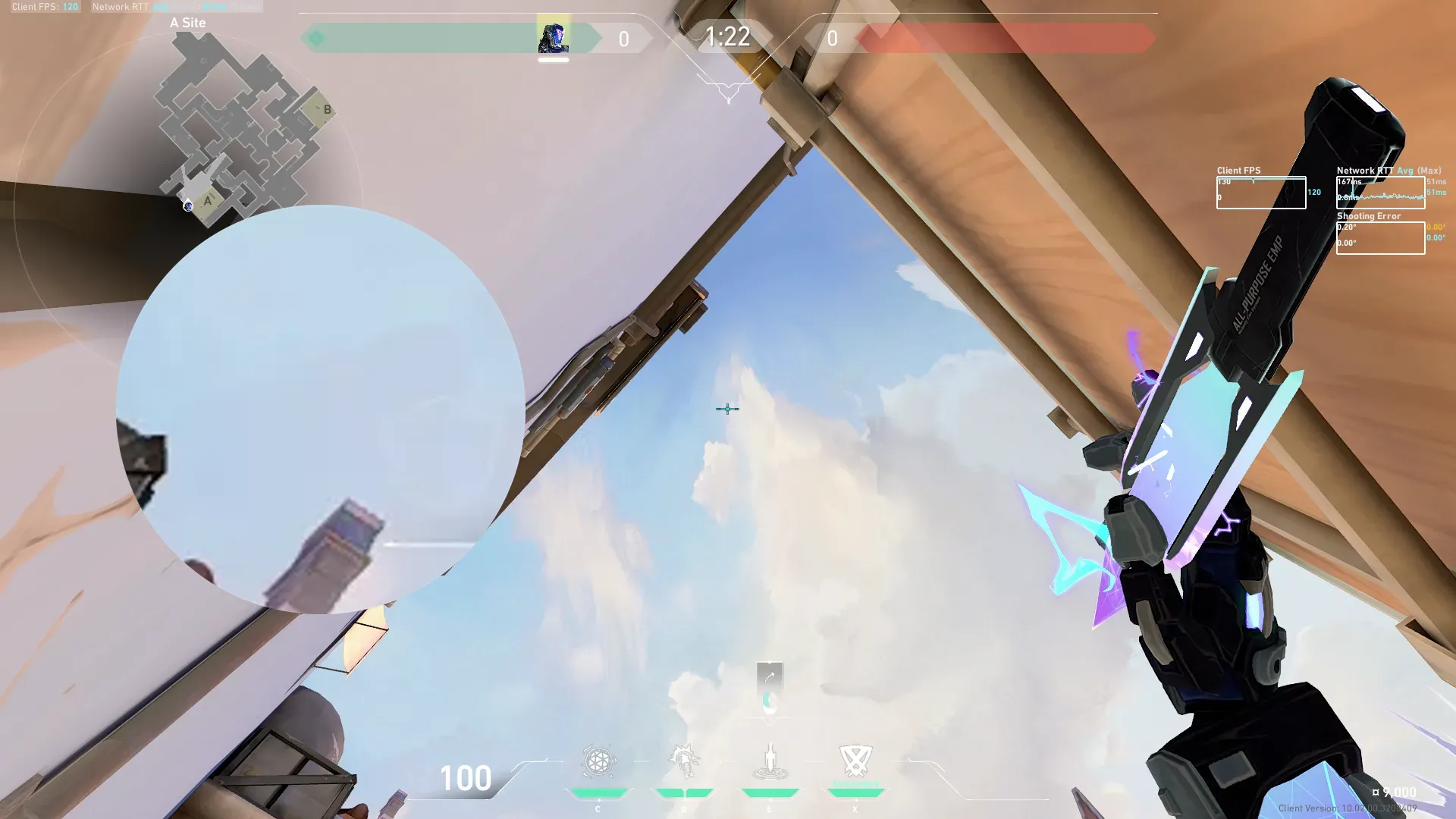 KAY/O Zero_Point on Ascent Defense Site A — step 2 of 3: Aim — line up the shot