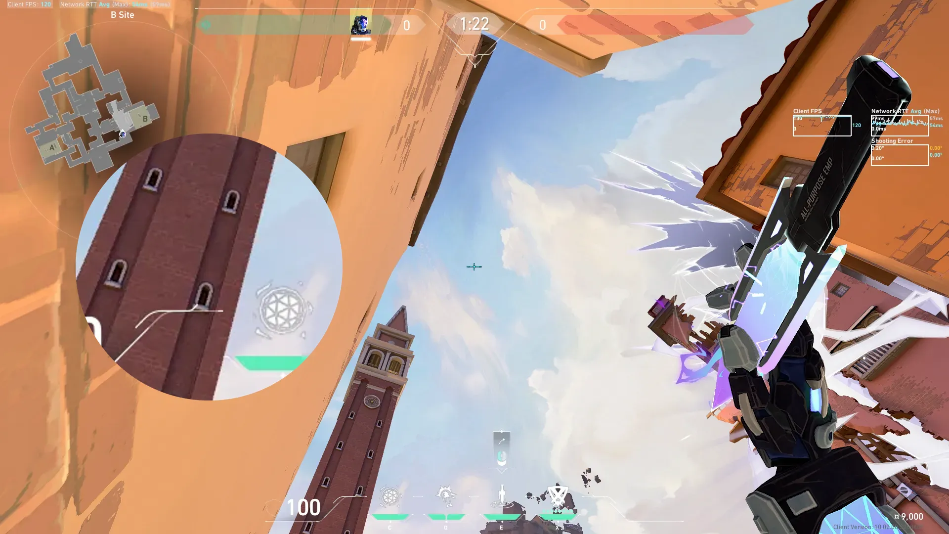 KAY/O Zero_Point on Ascent Defense Site B — step 2 of 3: Aim — line up the shot