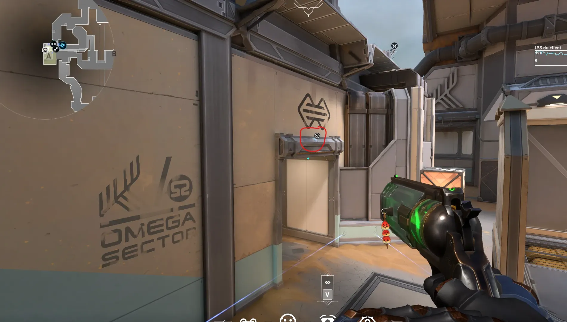 Cypher Cyber Cage on Fracture Defense Site A — step 2 of 4: Aim — line up the shot