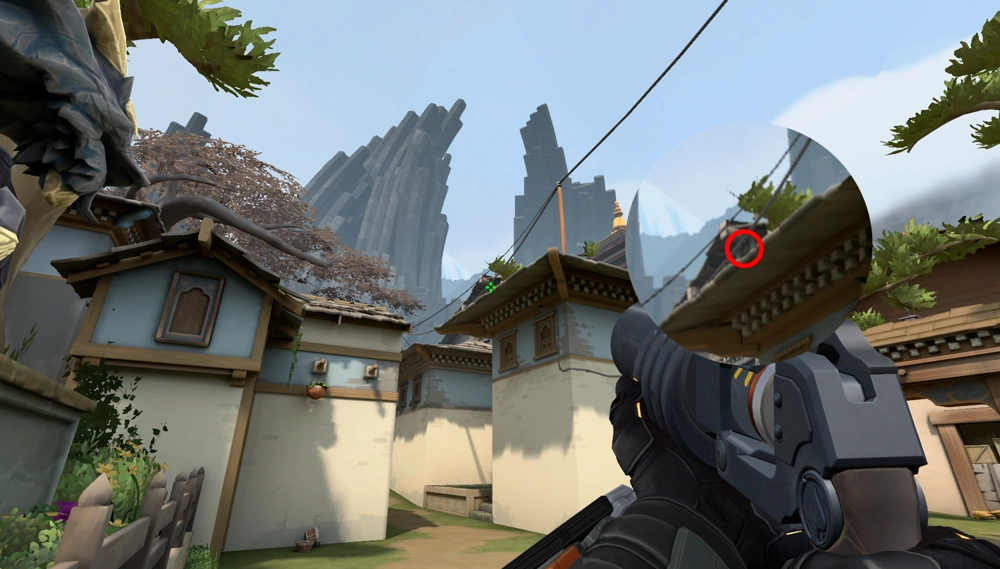 Brimstone Incendiary on Haven Attack Site C — step 2 of 3: Aim — line up the shot