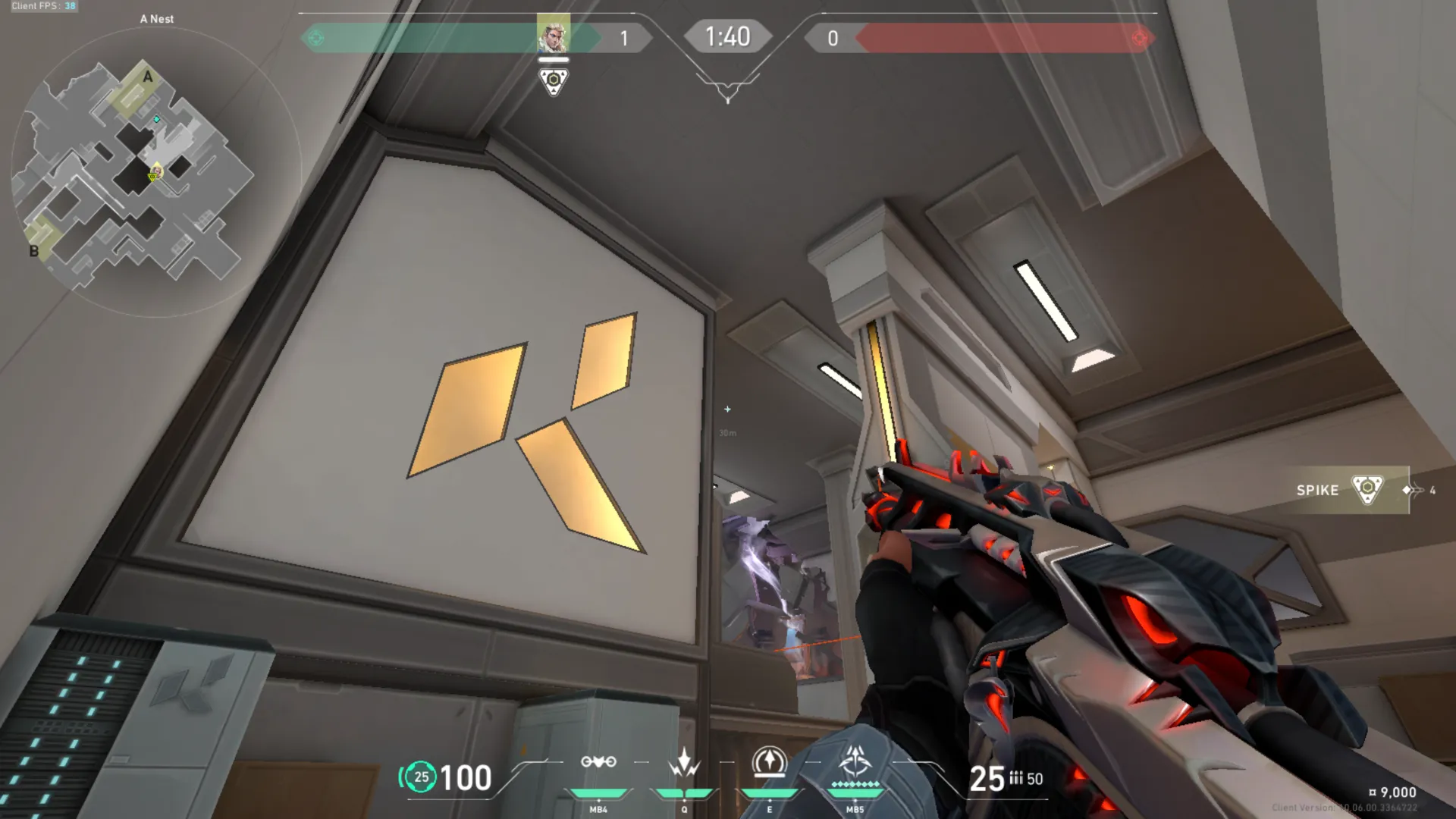 Sova Shock Bolt on Icebox Attack Site A — step 6 of 7: Aim — line up the shot