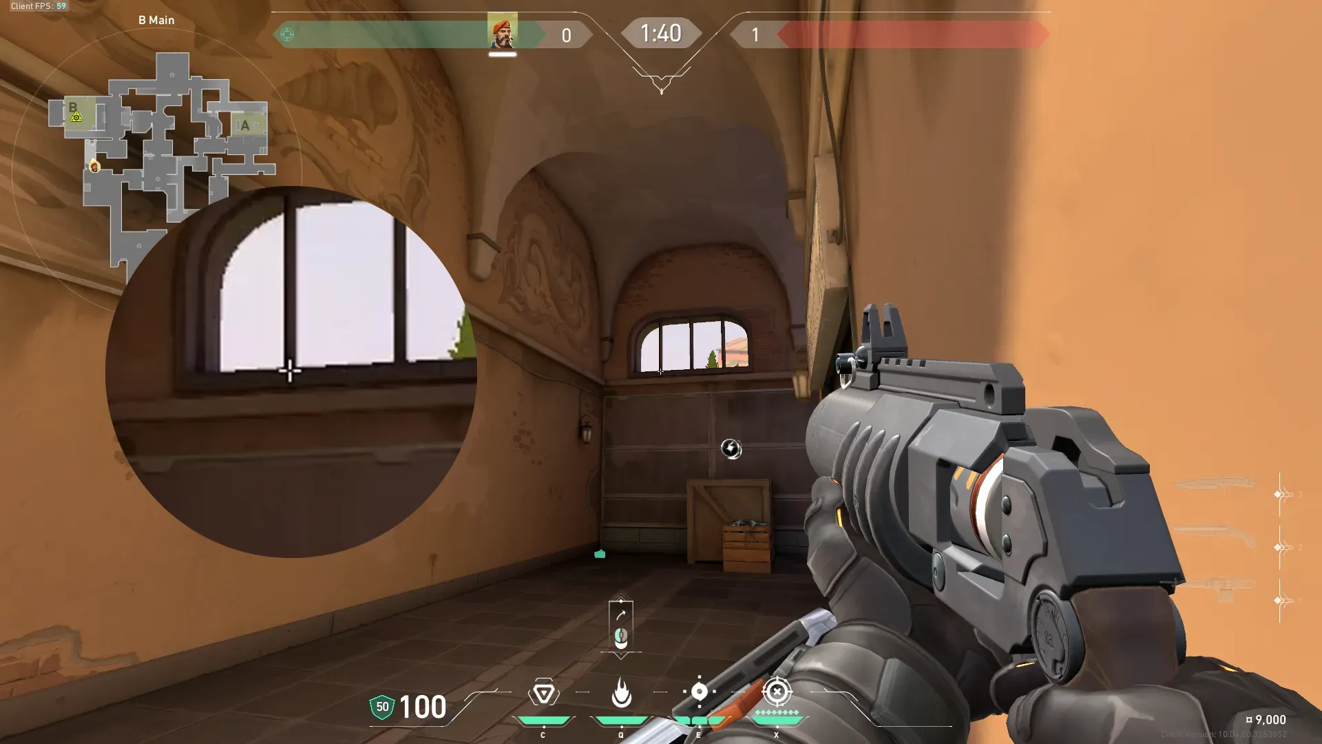 Brimstone Incendiary on Ascent Attack Site B — step 2 of 3: Aim — line up the shot
