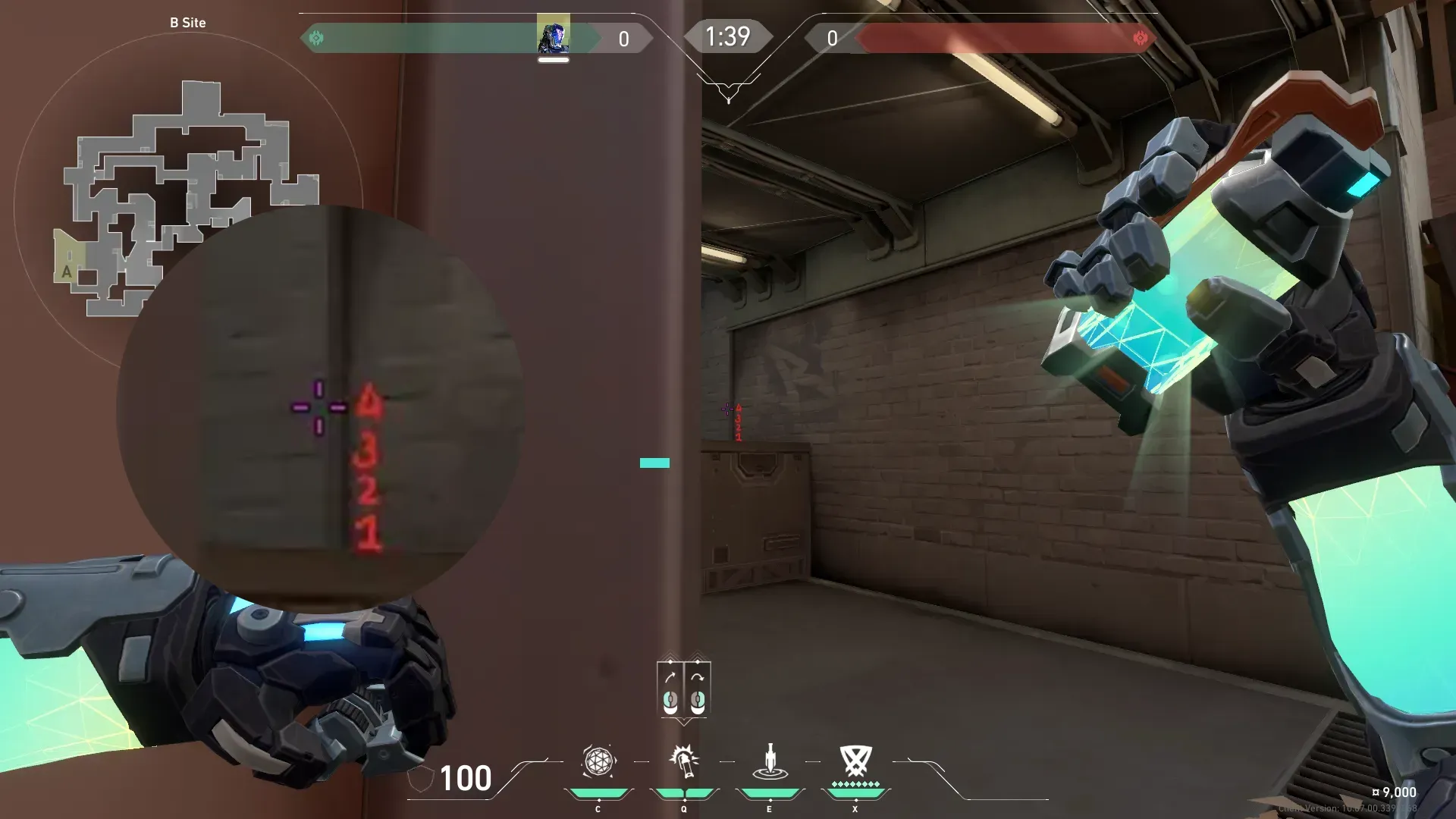 KAY/O Flash_Drive on Split Defense Site B — step 2 of 3: Aim — line up the shot